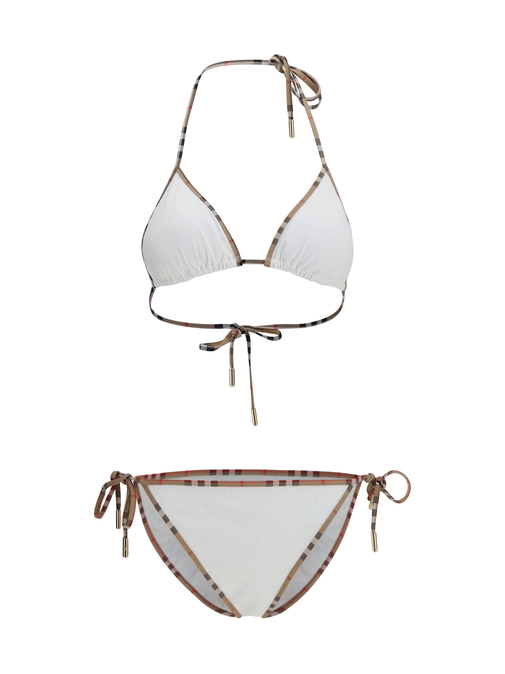 Burberry Women Check Detail Triangle Bikini