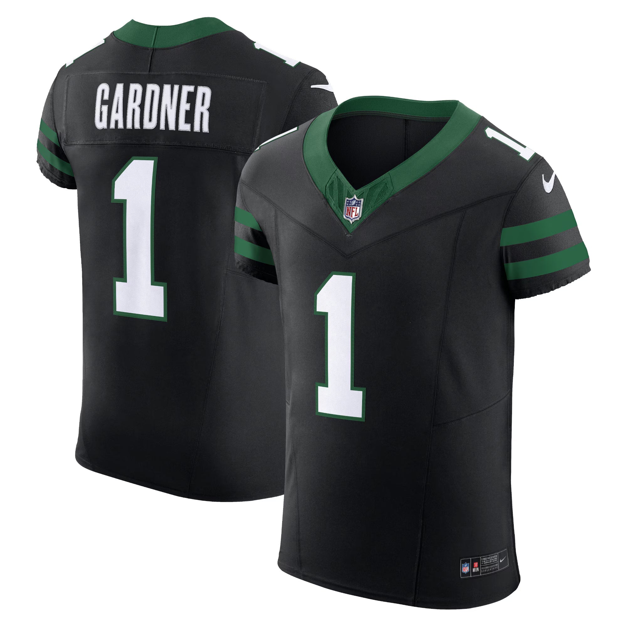 New York Jets Ahmad Sauce Gardner Black Vapor F.U.S.E. Elite Jersey Vapor F.U.S.E. Elite Jersey