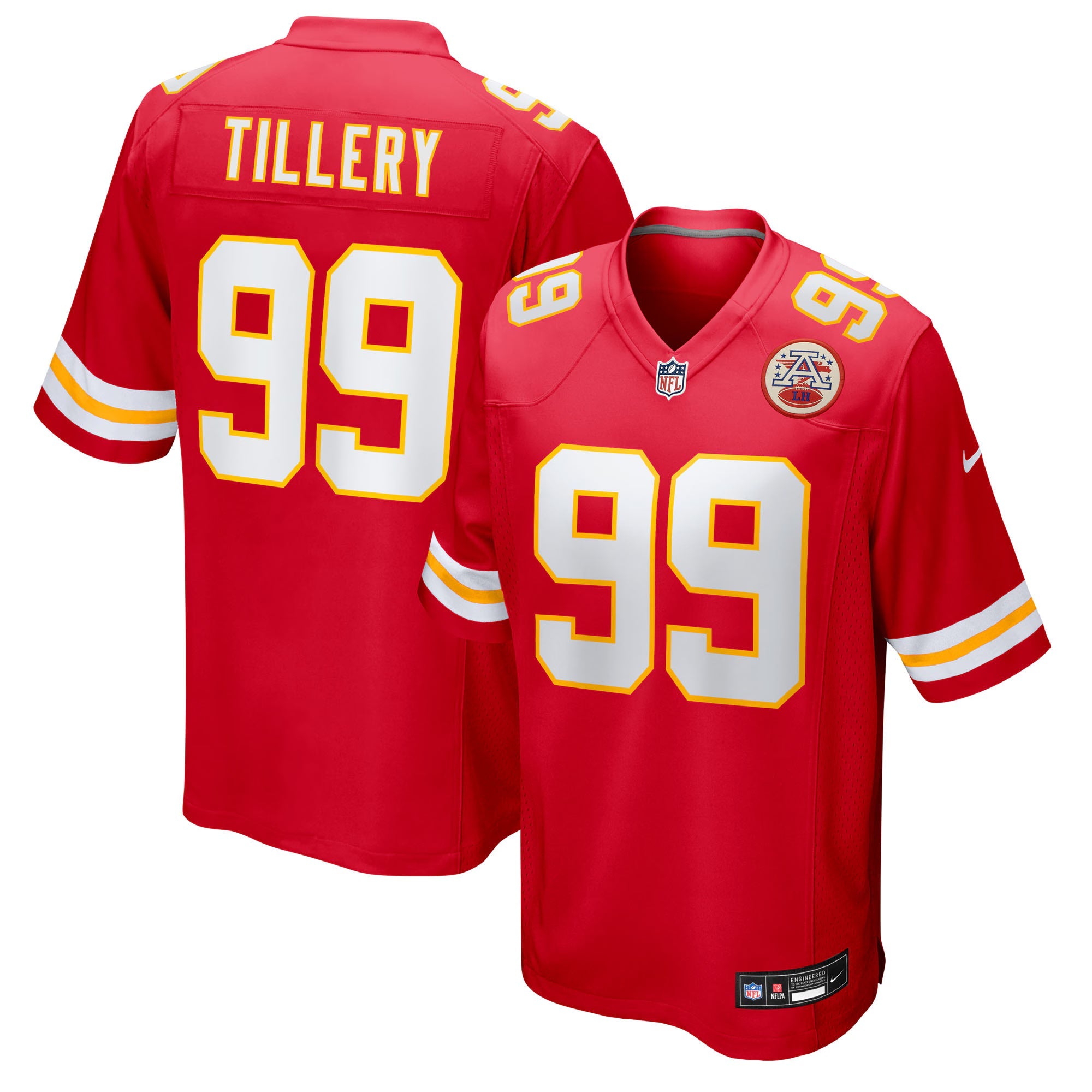 Kansas City Chiefs Jerry Tillery Red Team Game Jersey