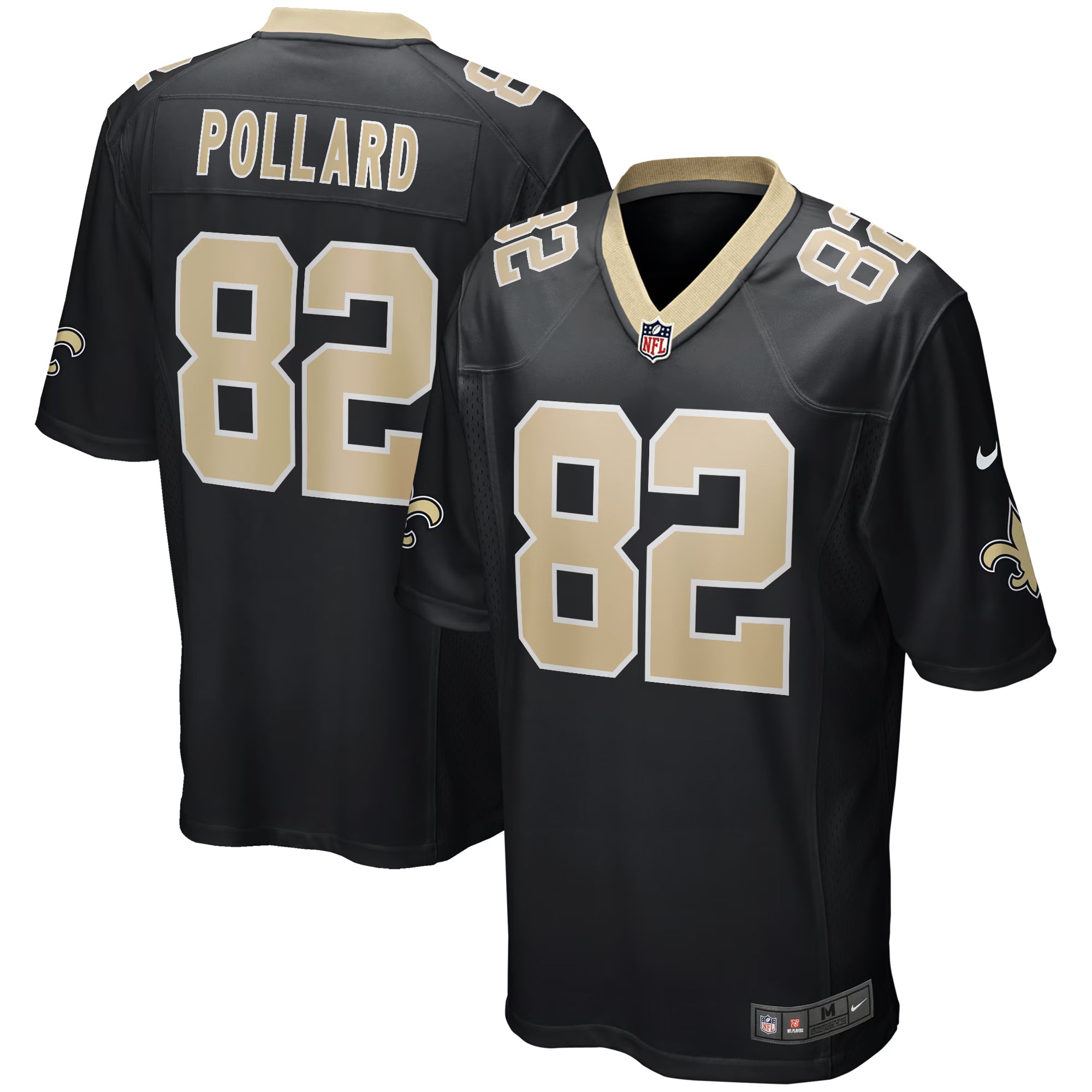 New Orleans Saints Bob Pollard Black Game Retired Player Jersey