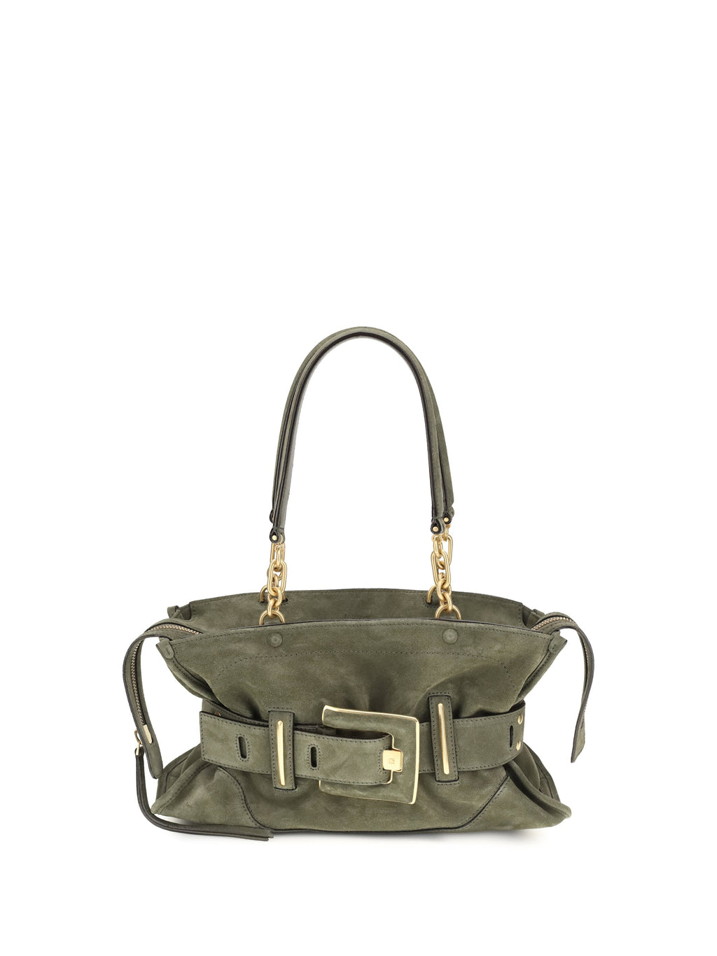 Balmain Women Anthem Bag In Suede Leather