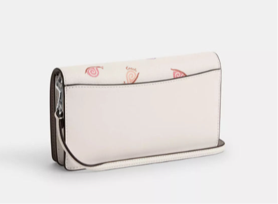 NWT Coach Anna Foldover Clutch/ Crossbody Bag with Snail Print