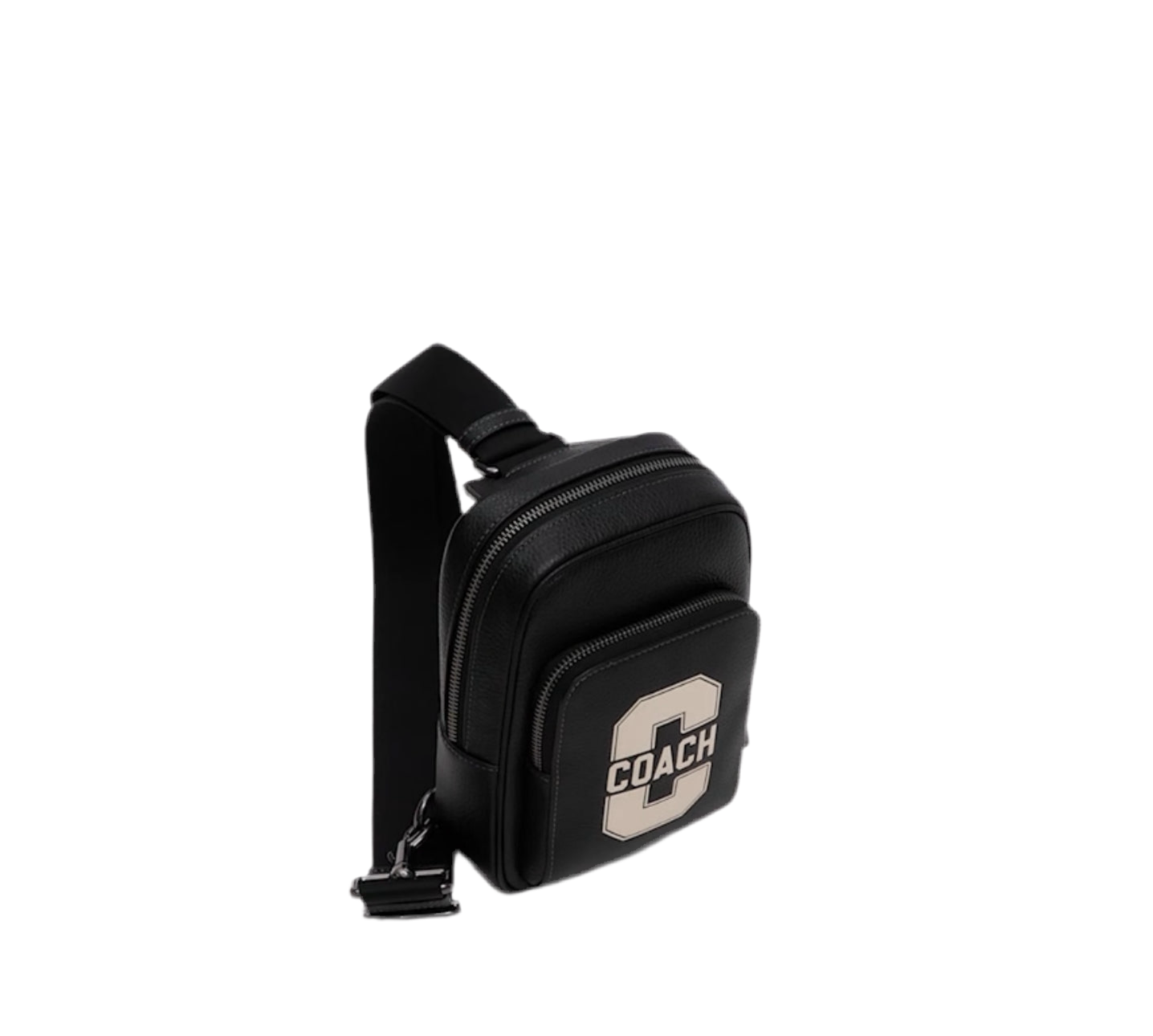 NWT Coach Men’s Leather Racer Sling Pack In Black/Chalk