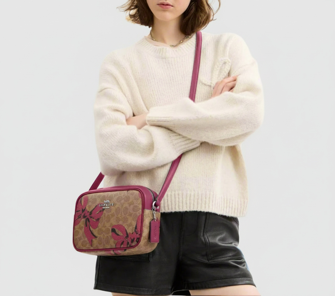 NWT Coach Medium Jamie Camera Bag In Signature Canvas & Leather