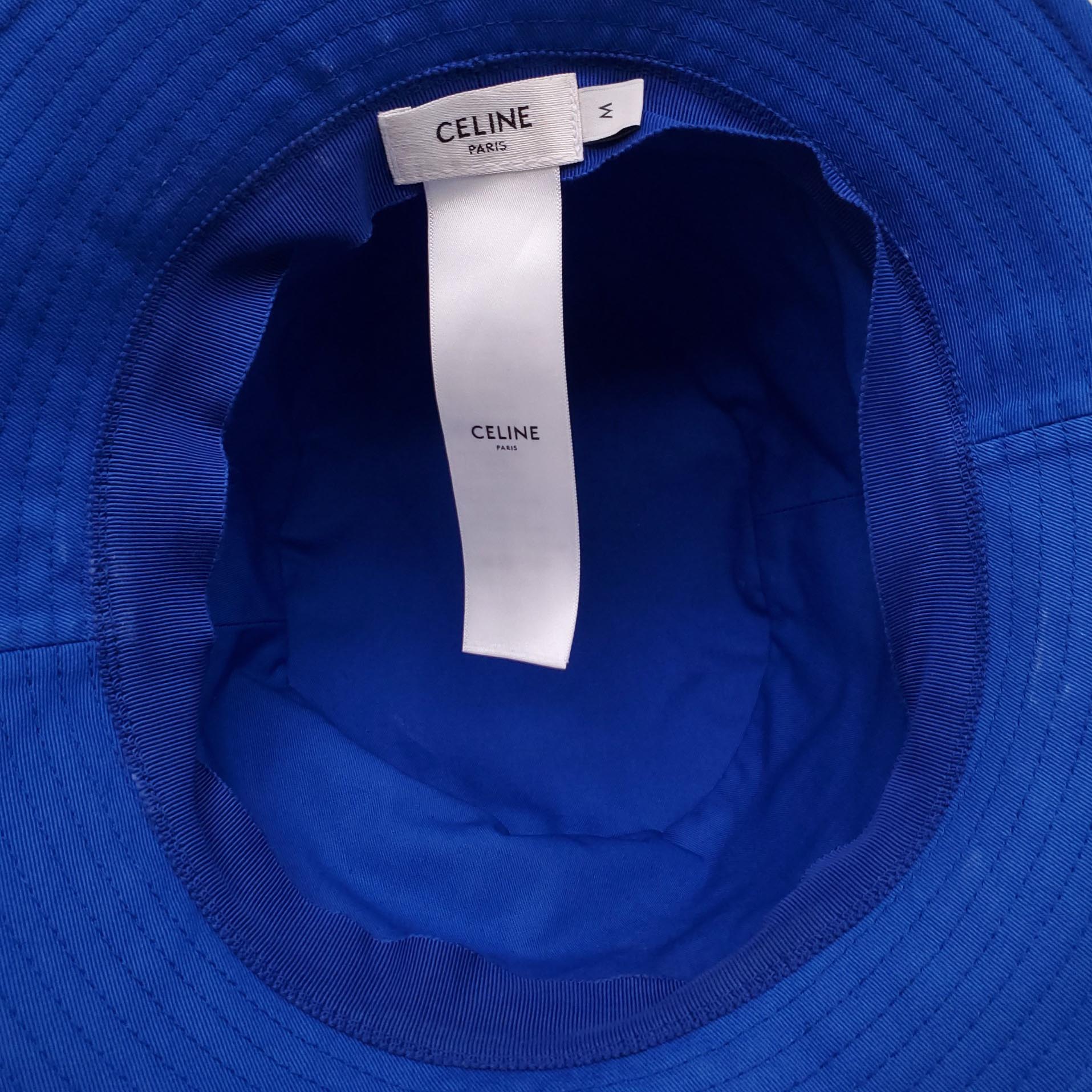 CELINE BLUE WOOL LOGO HAT- SIZE M