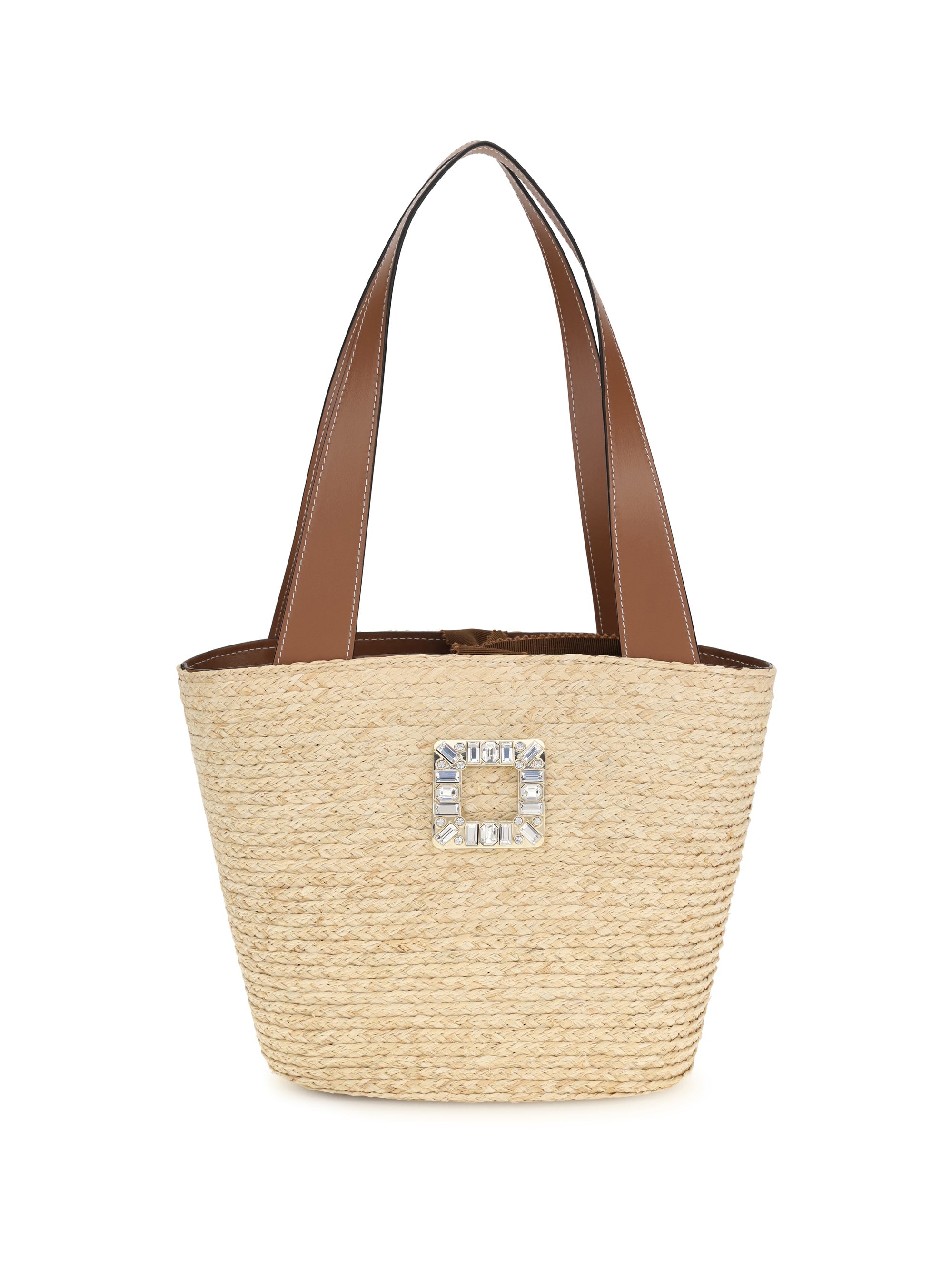 Roger Vivier Women Mini Viv’ Skate Raffia Bucket Bag