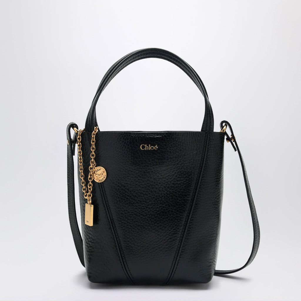 Chloe Small Spin Black Leather Tote Bag Women