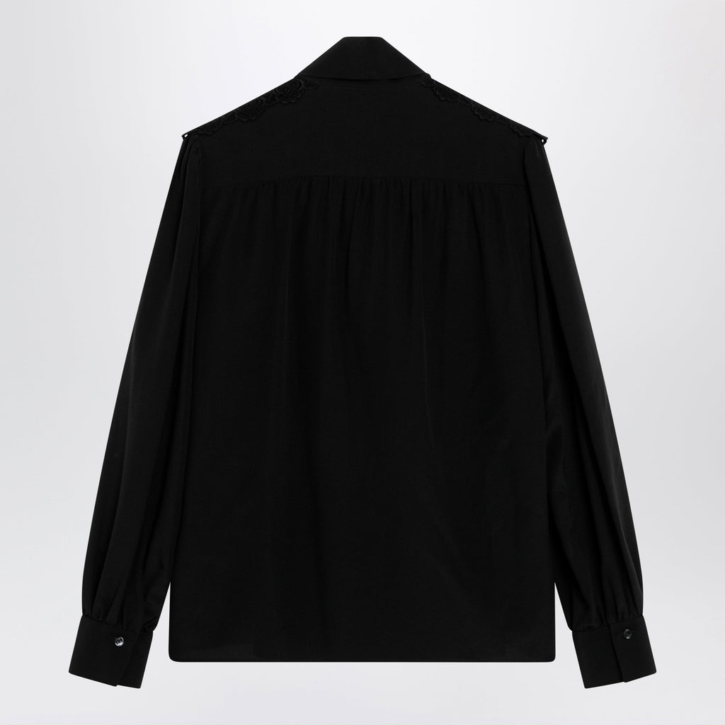 Chloe Black Silk Blouse With Lavalliã¨Re Women