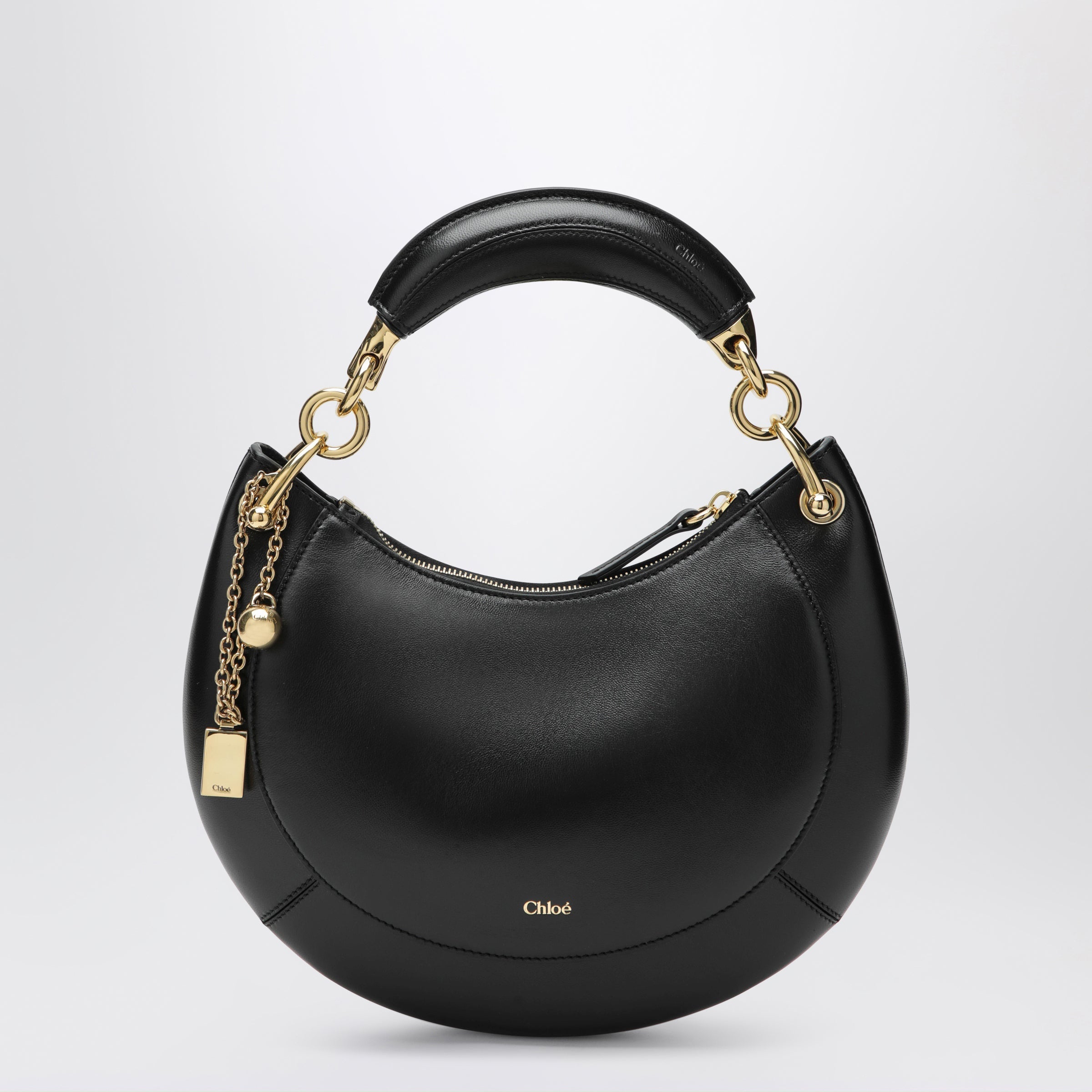 Chloe Black Leather Marcie Shoulder Bag Women
