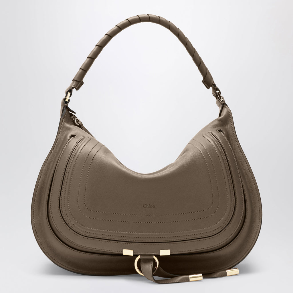 Chloe Taupe Marcie Shoulder Bag In Leather Women
