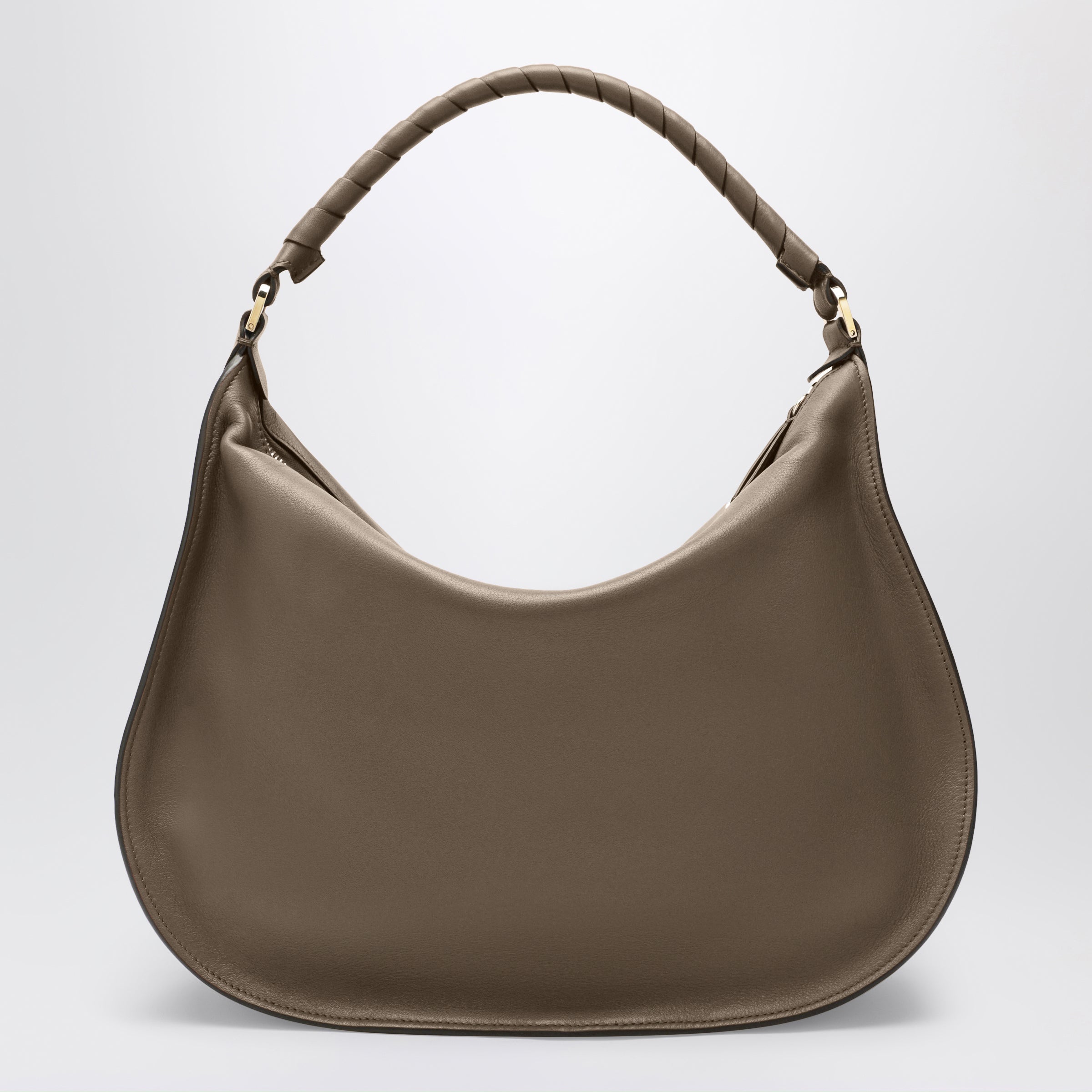 Chloe Taupe Marcie Shoulder Bag In Leather Women