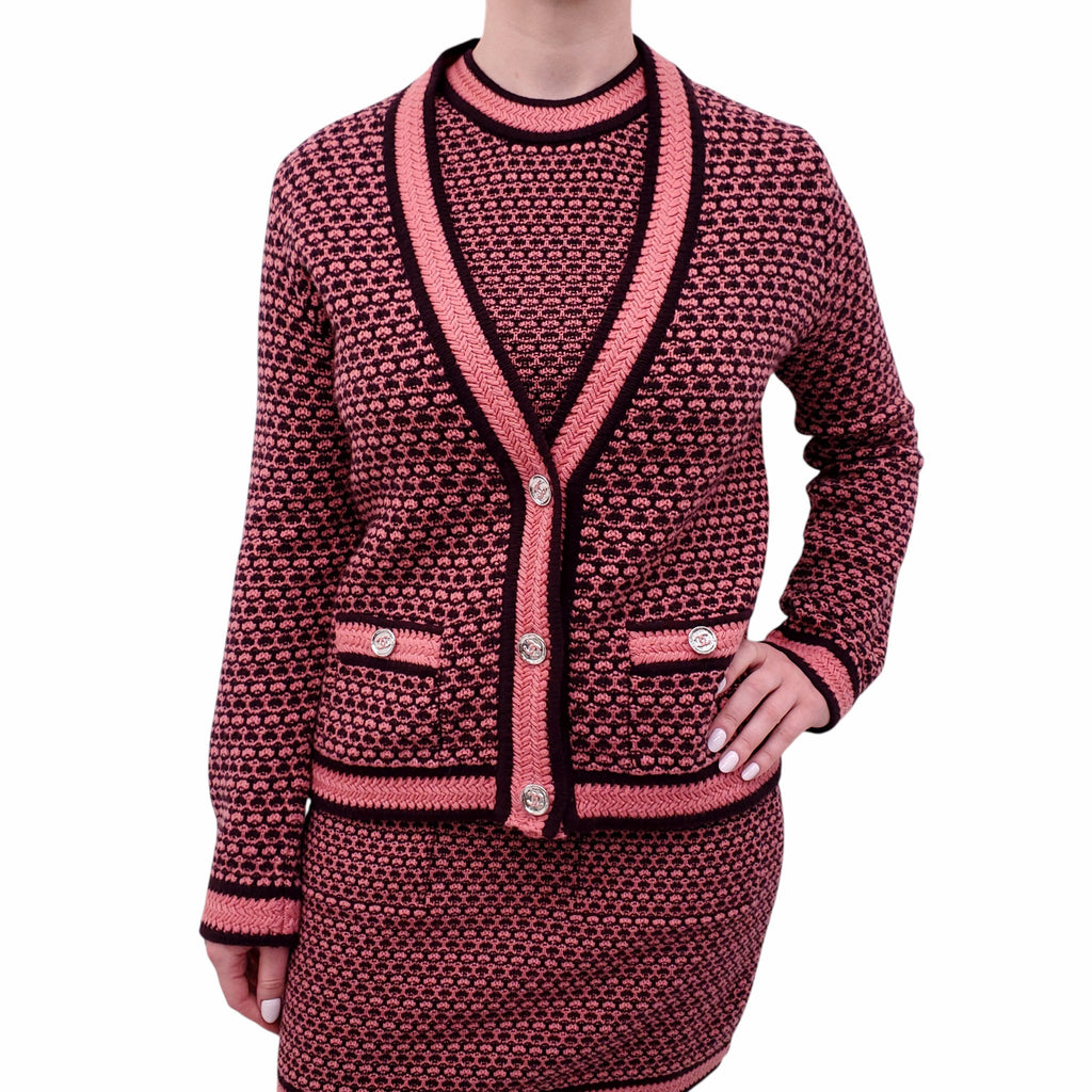 CHANEL 2023 CARDIGAN WITH CC LOGO BUTTONS - SIZE 36