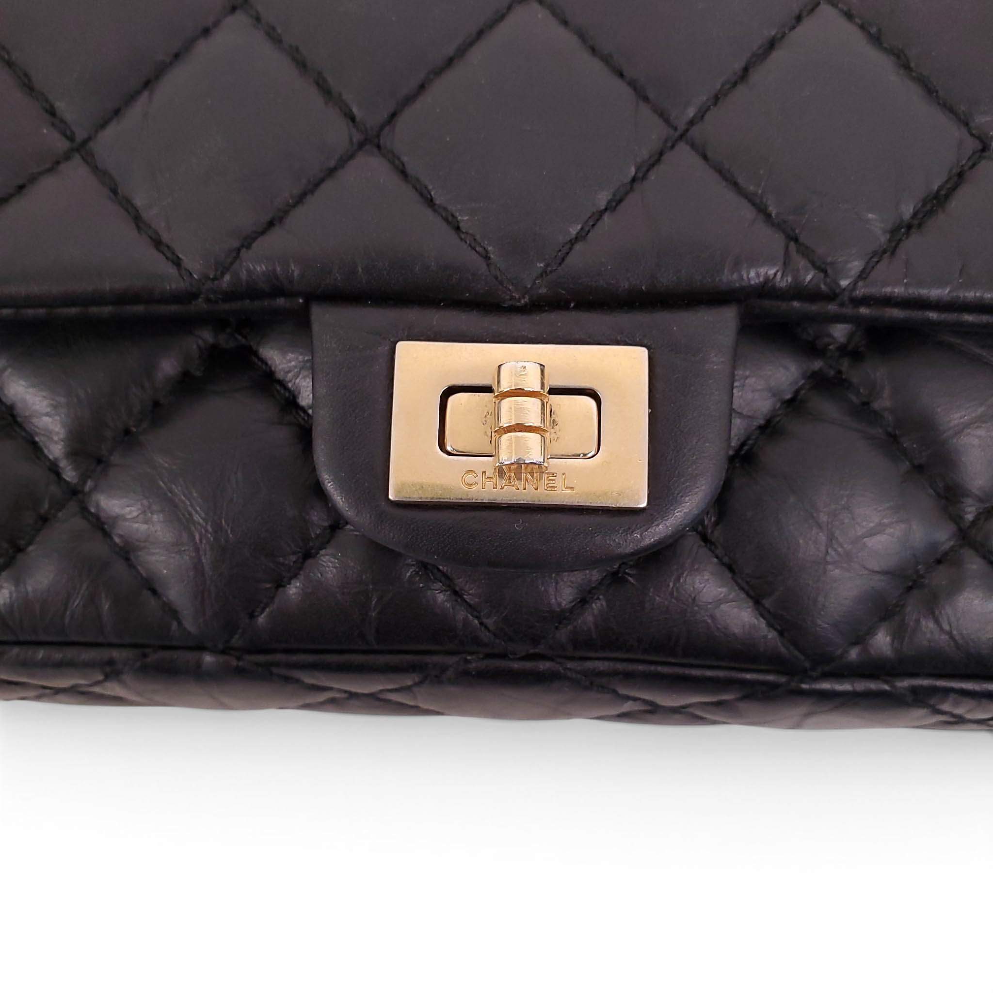 CHANEL BLACK AGED CALFSKIN RE-ISSUE BELT BAG