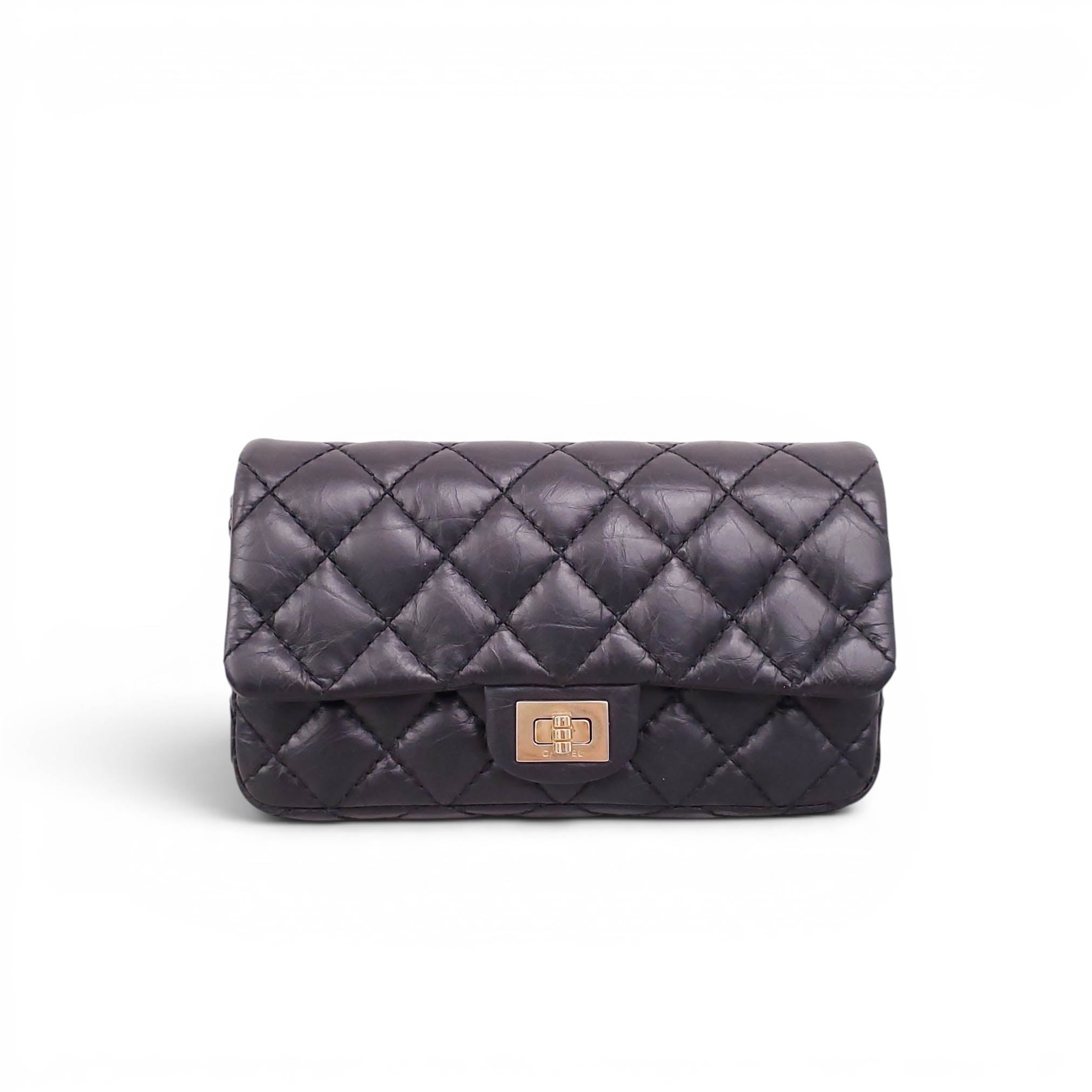CHANEL BLACK AGED CALFSKIN RE-ISSUE BELT BAG