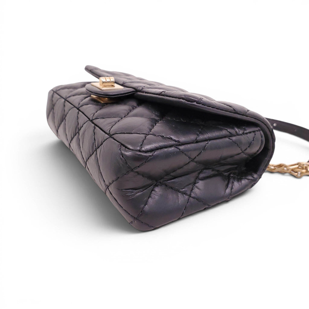 CHANEL BLACK AGED CALFSKIN RE-ISSUE BELT BAG