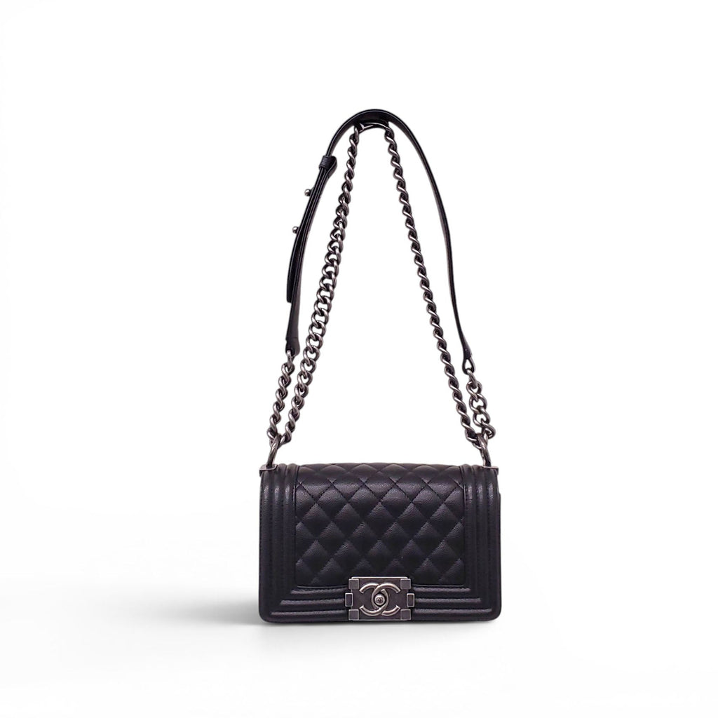 CHANEL BLACK CAVIAR SMALL BOY BAG