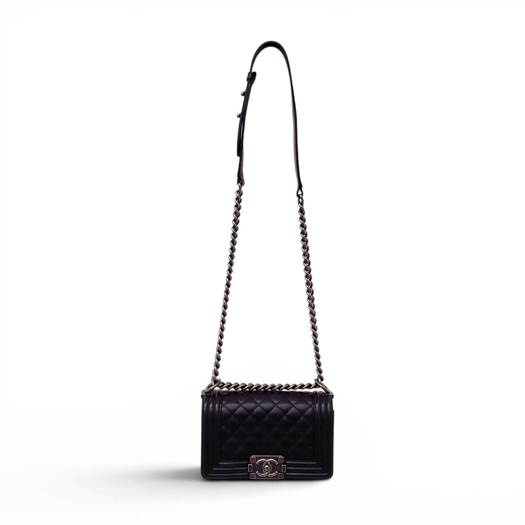 CHANEL BLACK CAVIAR SMALL BOY BAG