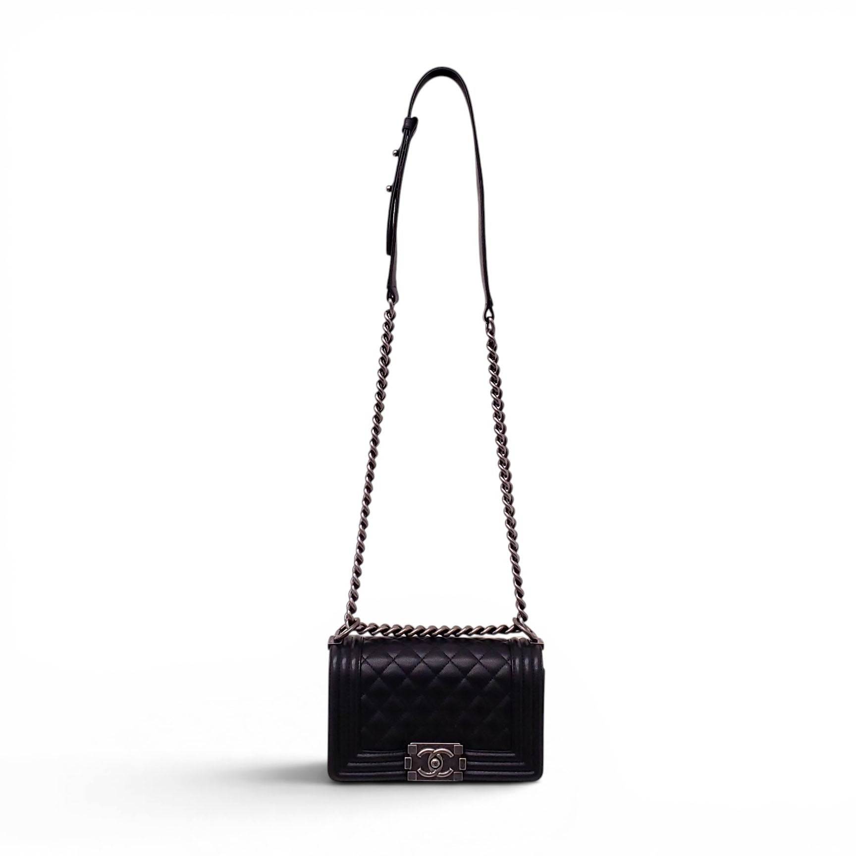 CHANEL BLACK CAVIAR SMALL BOY BAG