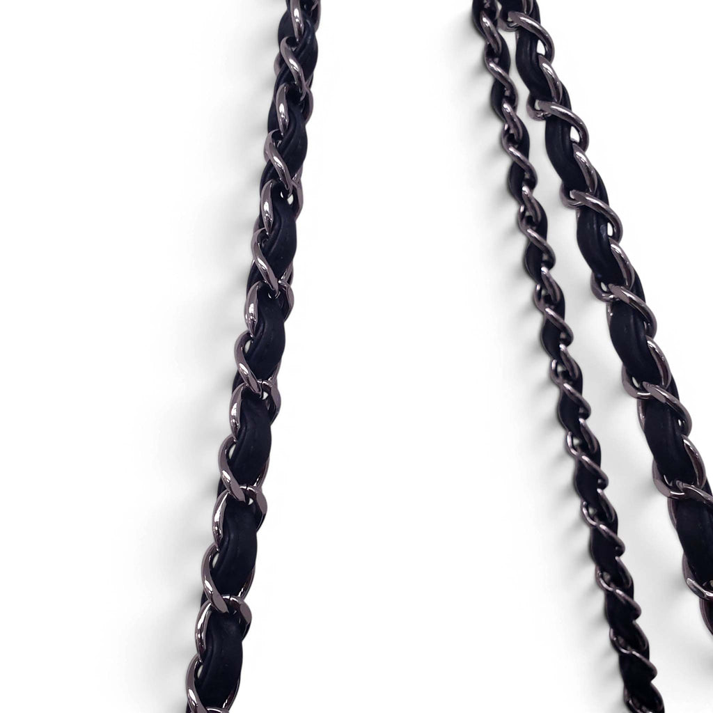 CHANEL BLACK HAMPTONS SHOPPING TOTE BAG