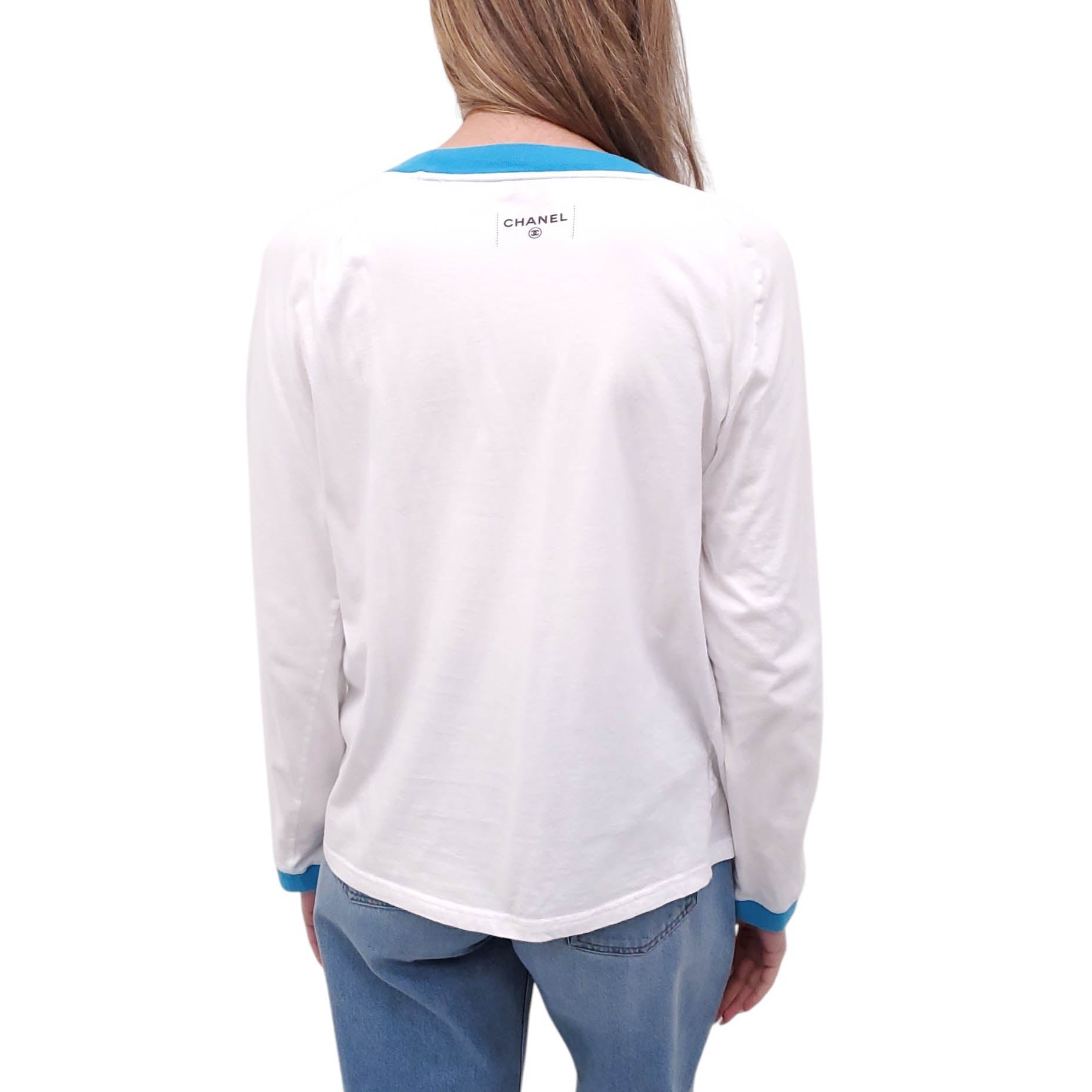 CHANEL COCO CUBA GRAPHIC LOGO TOP - SIZE M