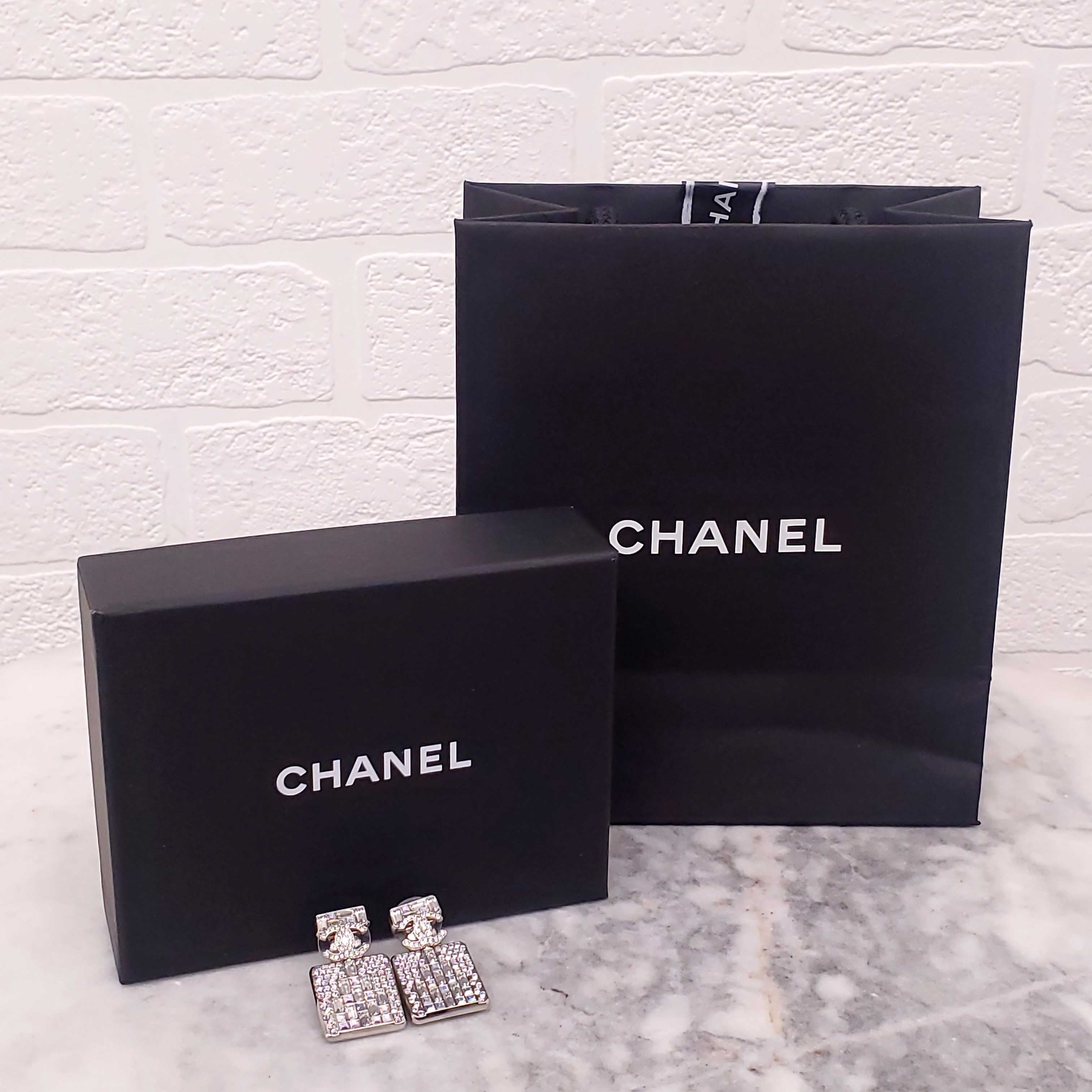 CHANEL CRYSTAL PERFUME BOTTLE EARRINGS
