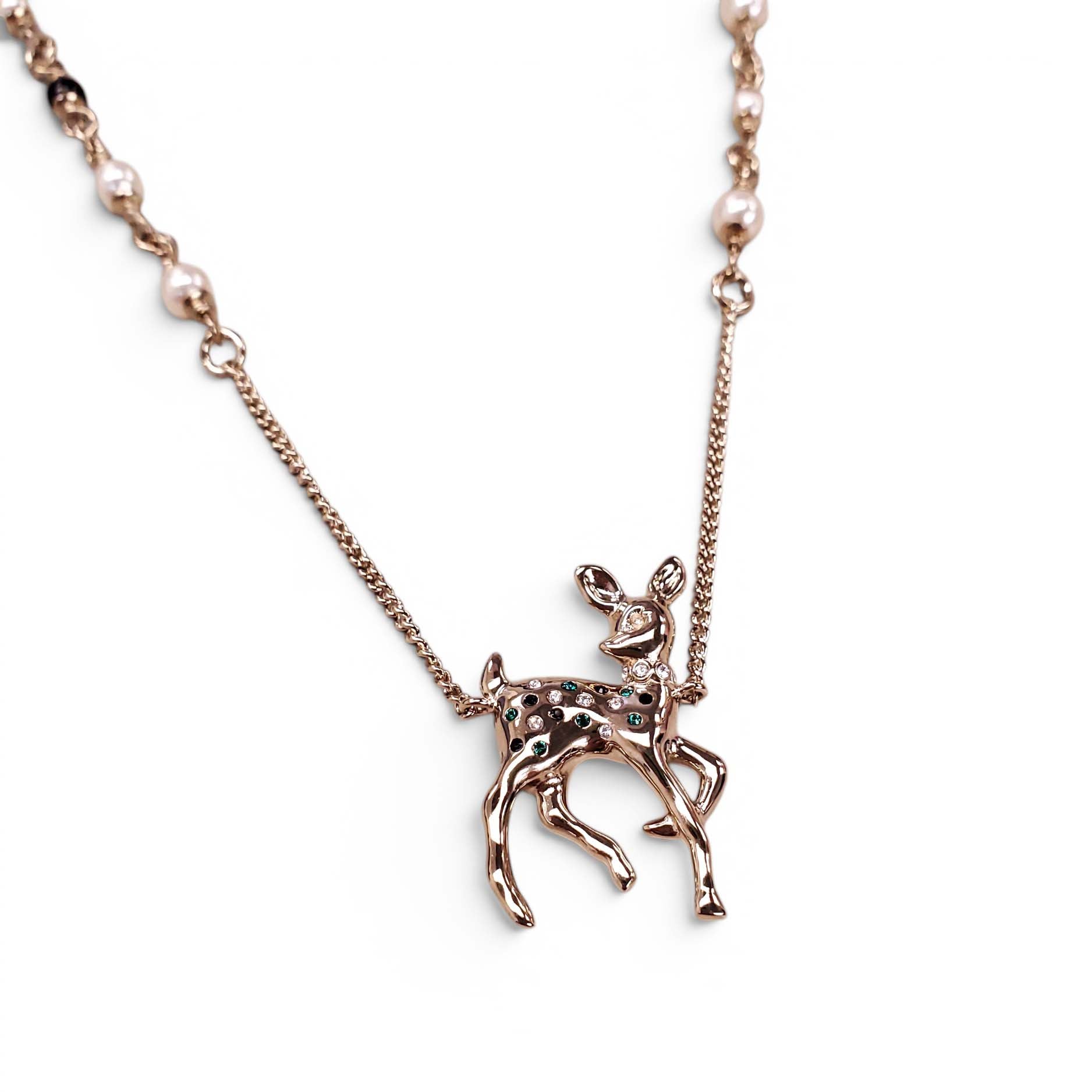 CHANEL DEER PENDANT NECKLACE