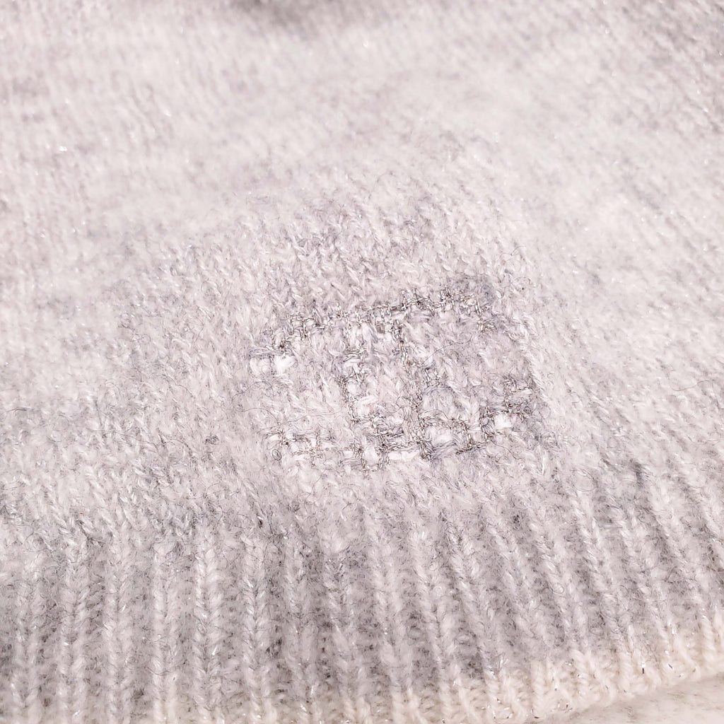 CHANEL GREY CASHMERE LOGO HAT