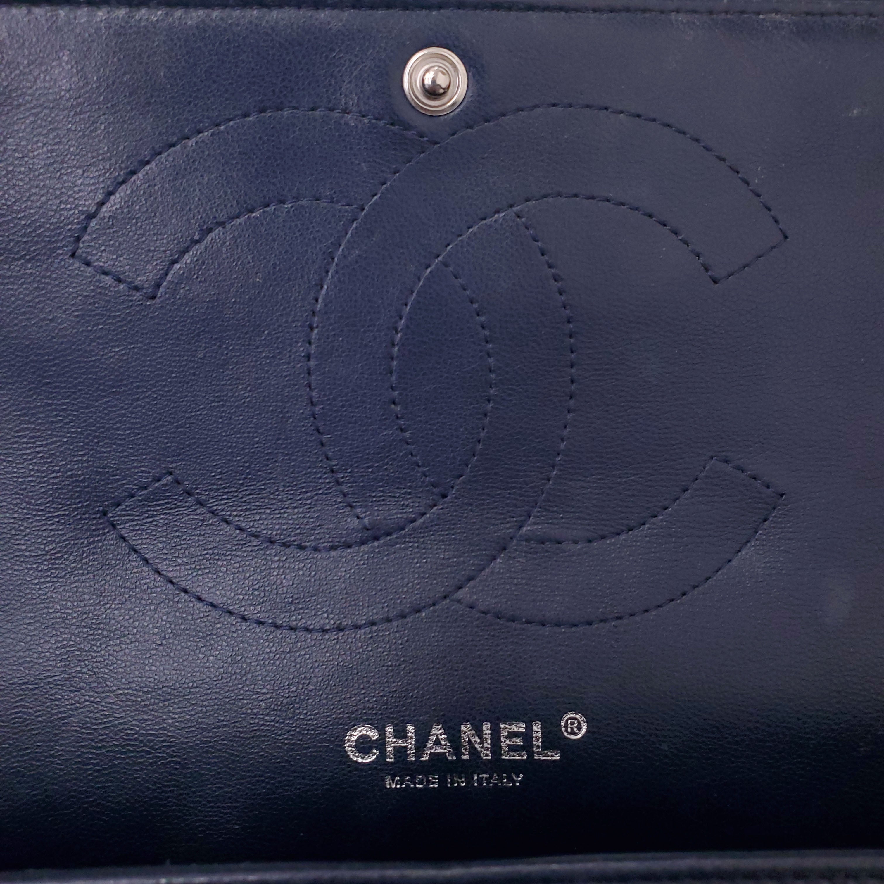 CHANEL JUMBO NAVY CAVIAR LEATHER DOUBLE FLAP BAG