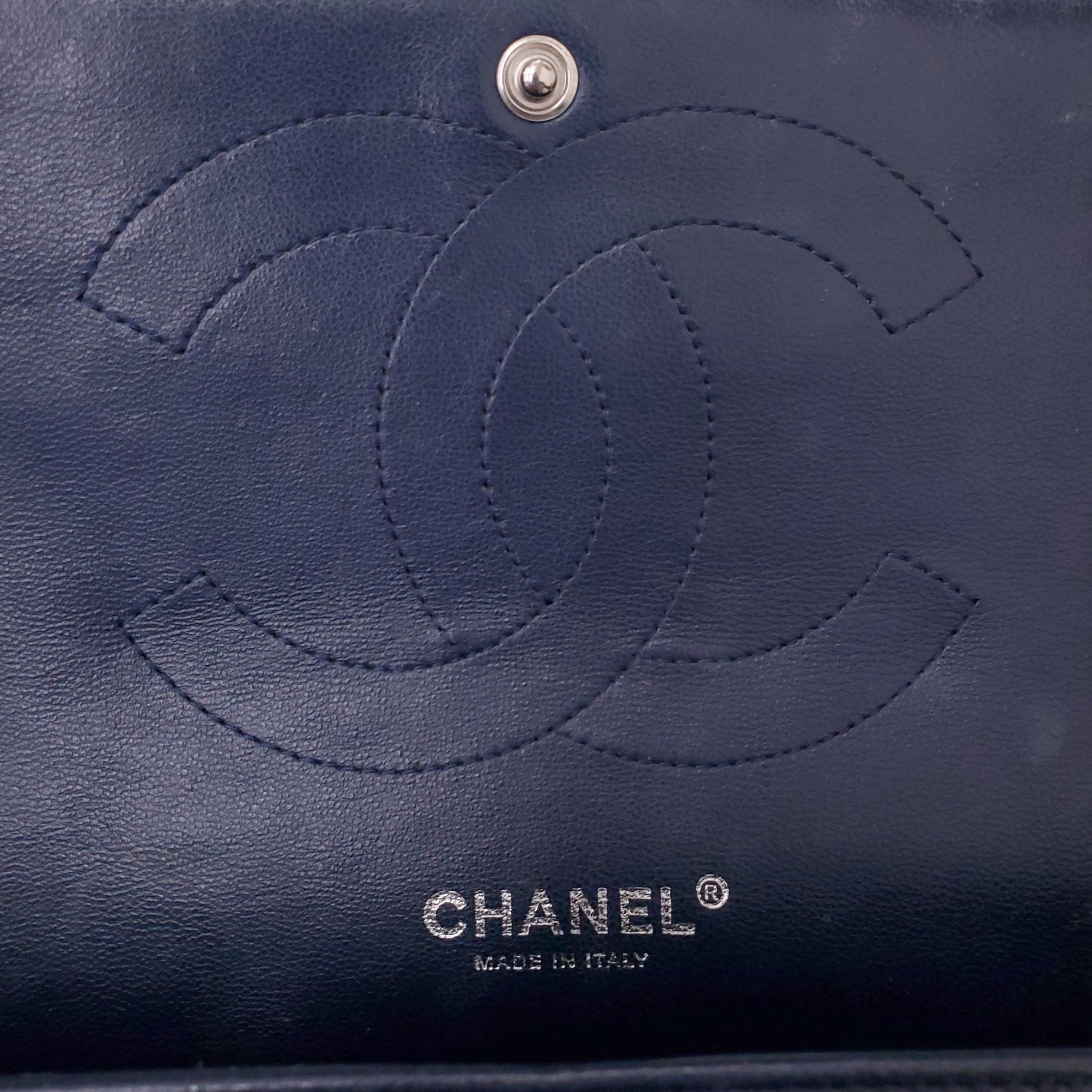 CHANEL JUMBO NAVY CAVIAR LEATHER DOUBLE FLAP BAG