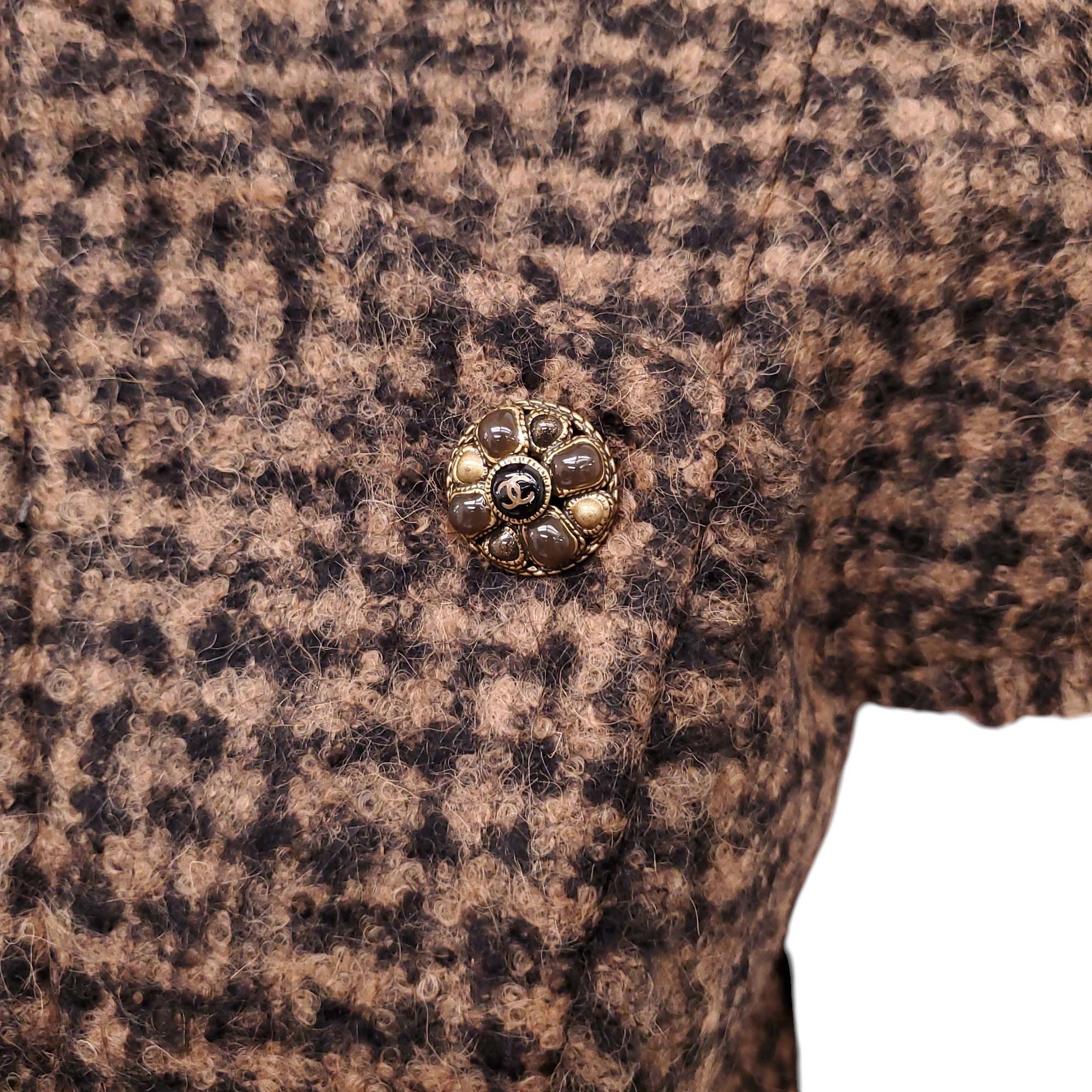 CHANEL TWEED DRESS WITH LOGO BUTTONS - SIZE 42