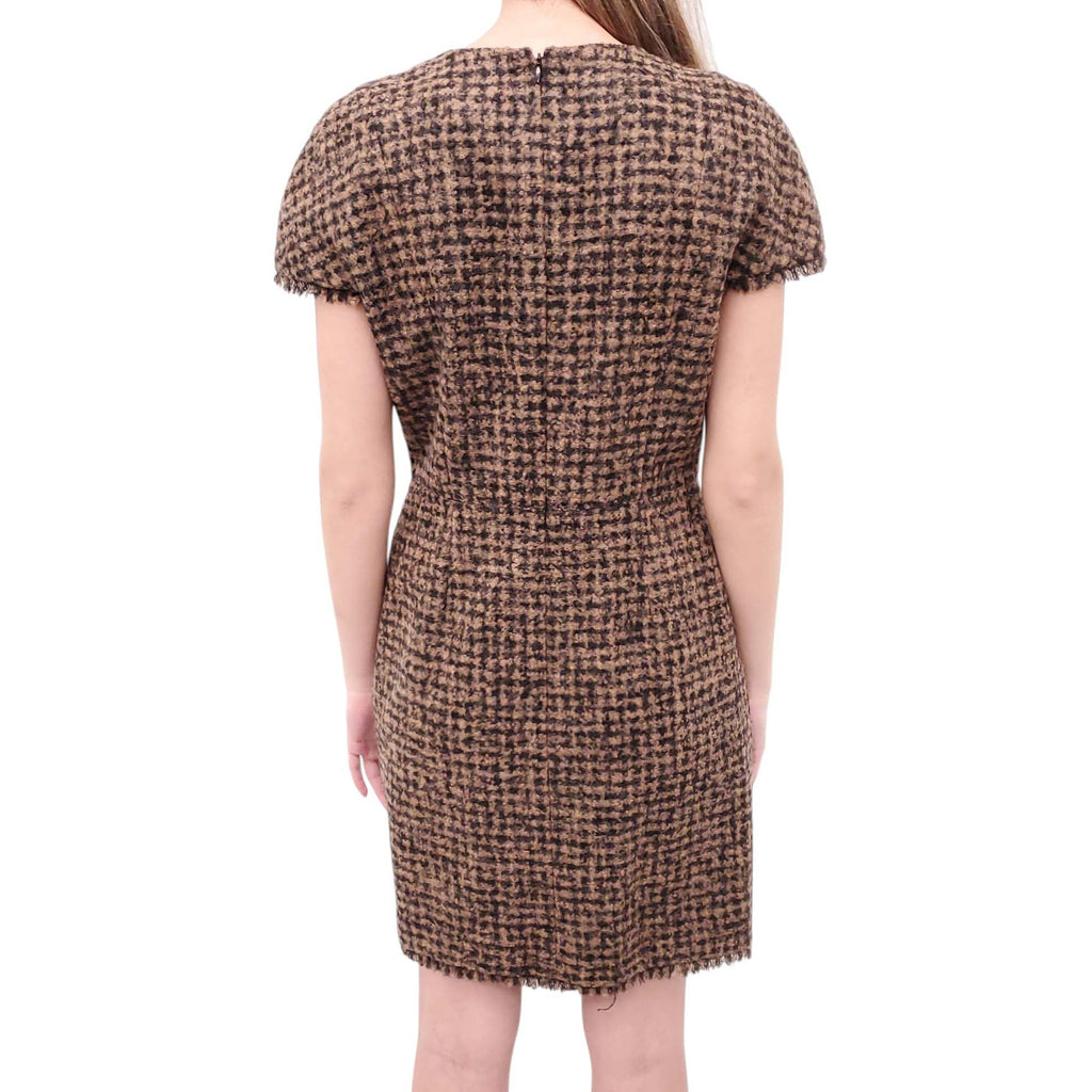 CHANEL TWEED DRESS WITH LOGO BUTTONS - SIZE 42