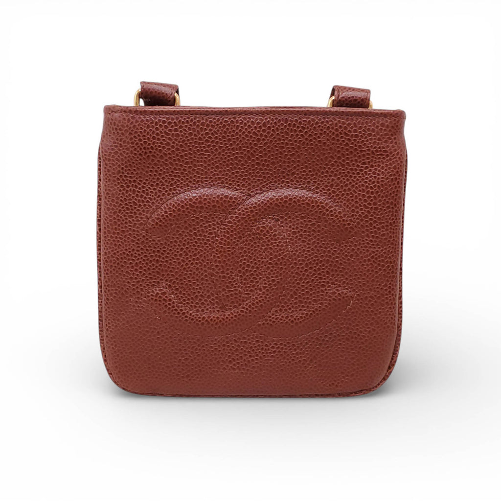 CHANEL VINTAGE BROWN CAVIAR LEATHER BELT BAG - SIZE 95