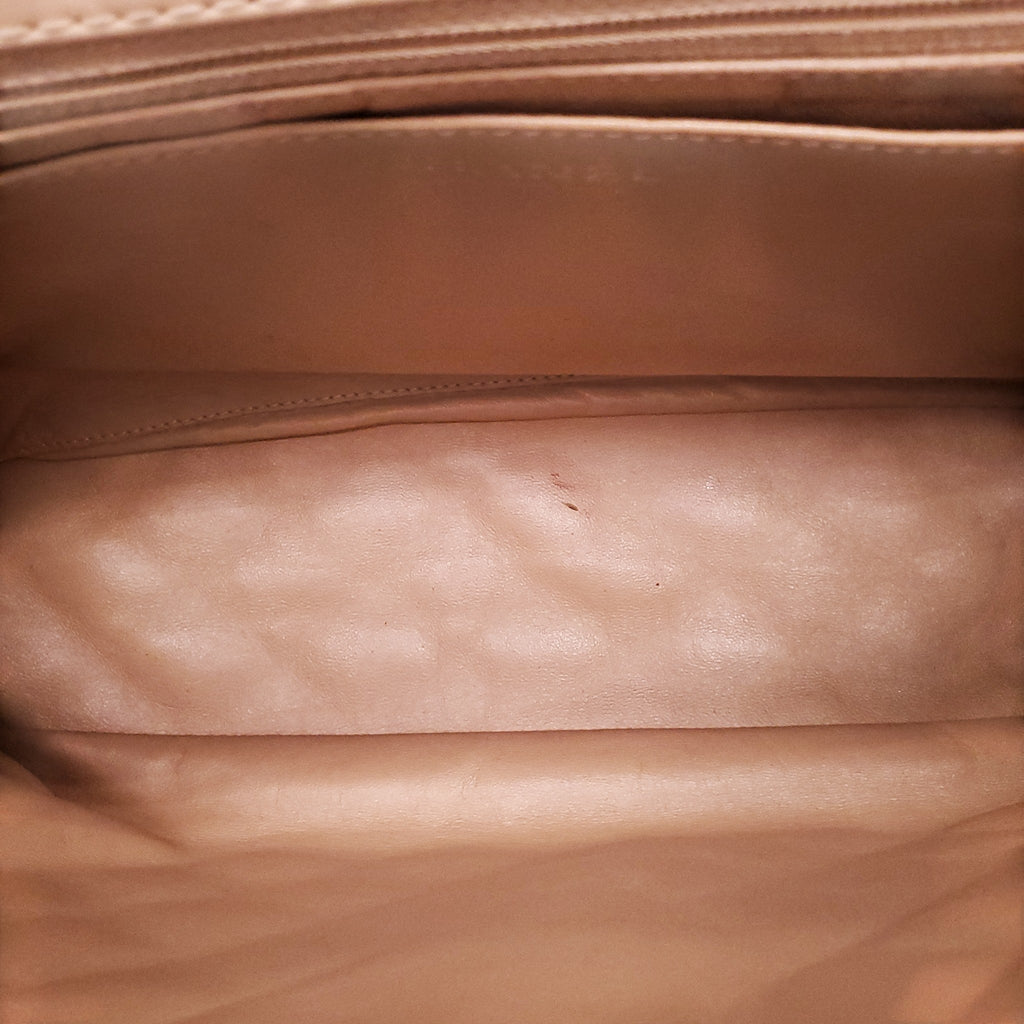 CHANEL VINTAGE MAXI NUDE SOFT LEATHER FLAP BAG