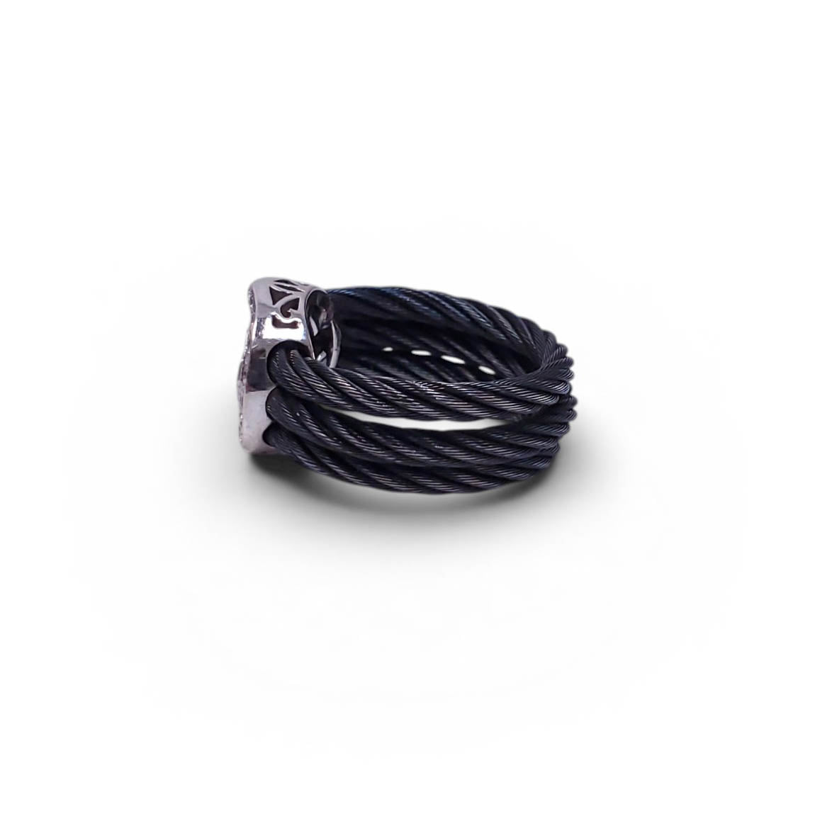 CHARRIOL BLACK ROPE DIAMOND RING - SIZE 6.25