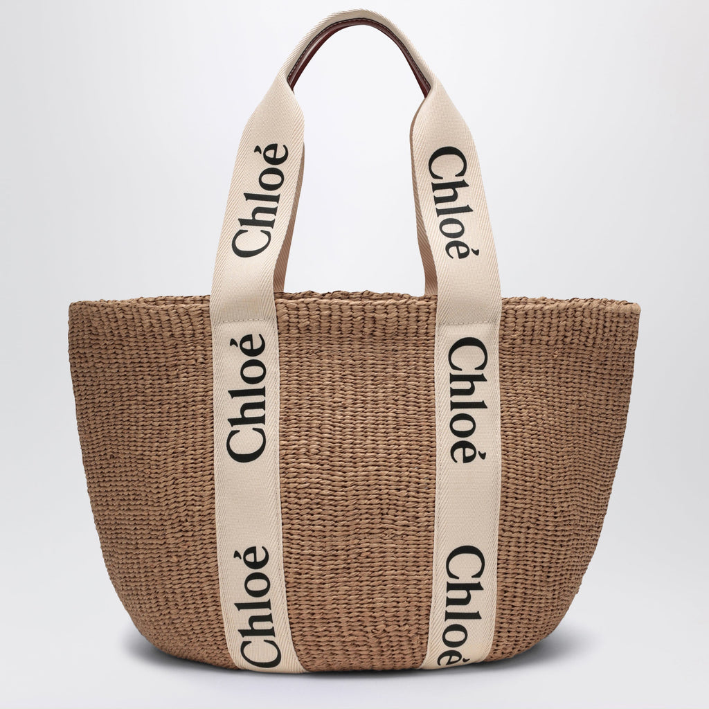 Chloe Woody Large Basket Bag With White Ribbon Women