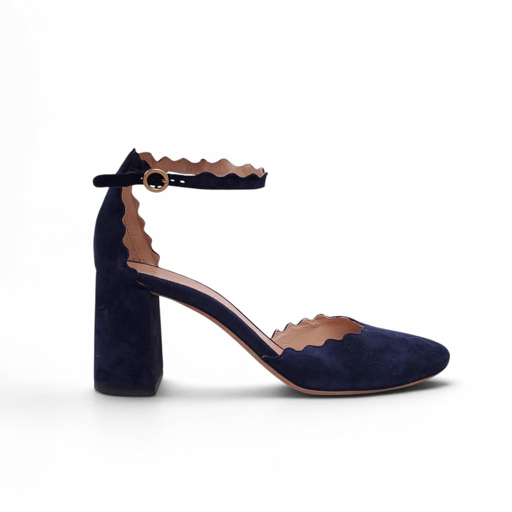 CHLOÉ BLUE SUEDE HEELS - SIZE 39