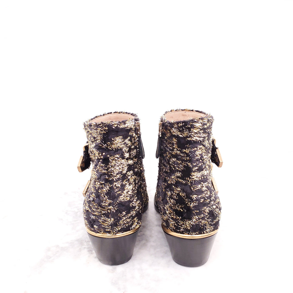 CHLOE METALLIC SUZANNE BOOTIES - SIZE 36.5