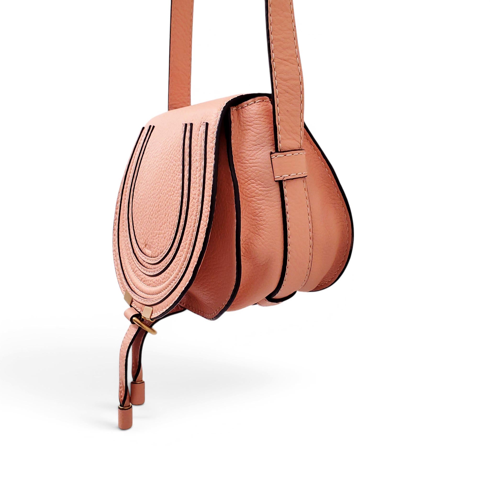 CHLOÉ PEACH SMALL MARCIE CROSSBODY BAG