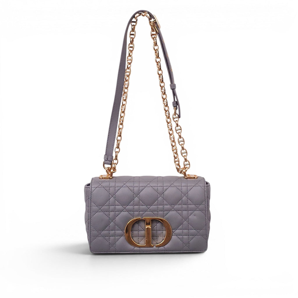 CHRISTIAN DIOR 2021 GREY MEDIUM DIOR CARO BAG