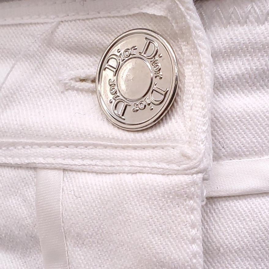 CHRISTIAN DIOR WHITE DENIM SKIRT - SIZE S