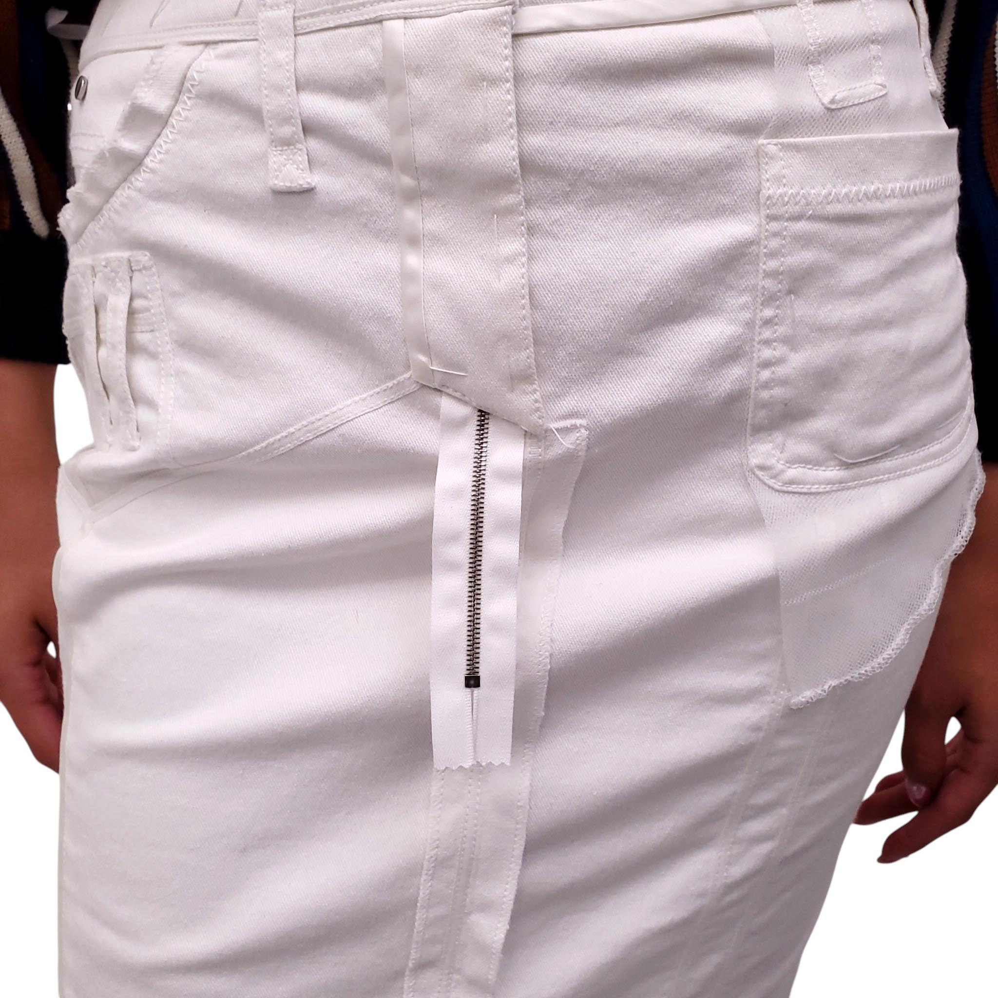 CHRISTIAN DIOR WHITE DENIM SKIRT - SIZE S