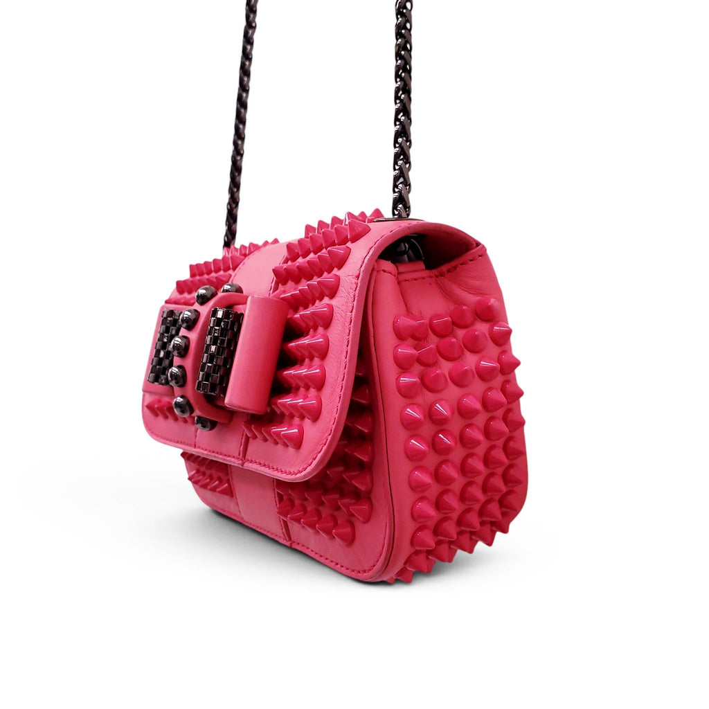 CHRISTIAN LOUBOUTIN HOT PINK STUDDED MINI CROSSBODY BAG