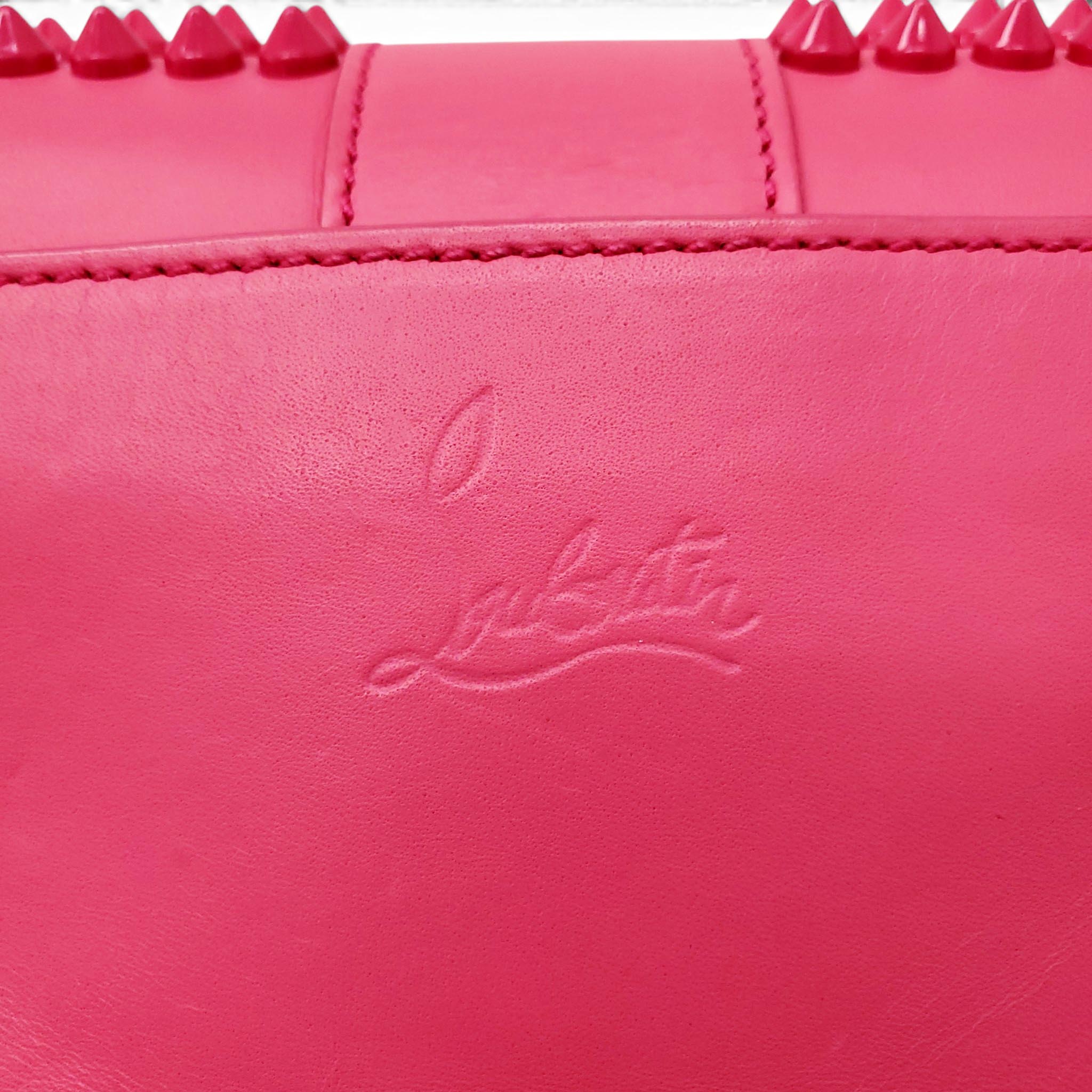 CHRISTIAN LOUBOUTIN HOT PINK STUDDED MINI CROSSBODY BAG