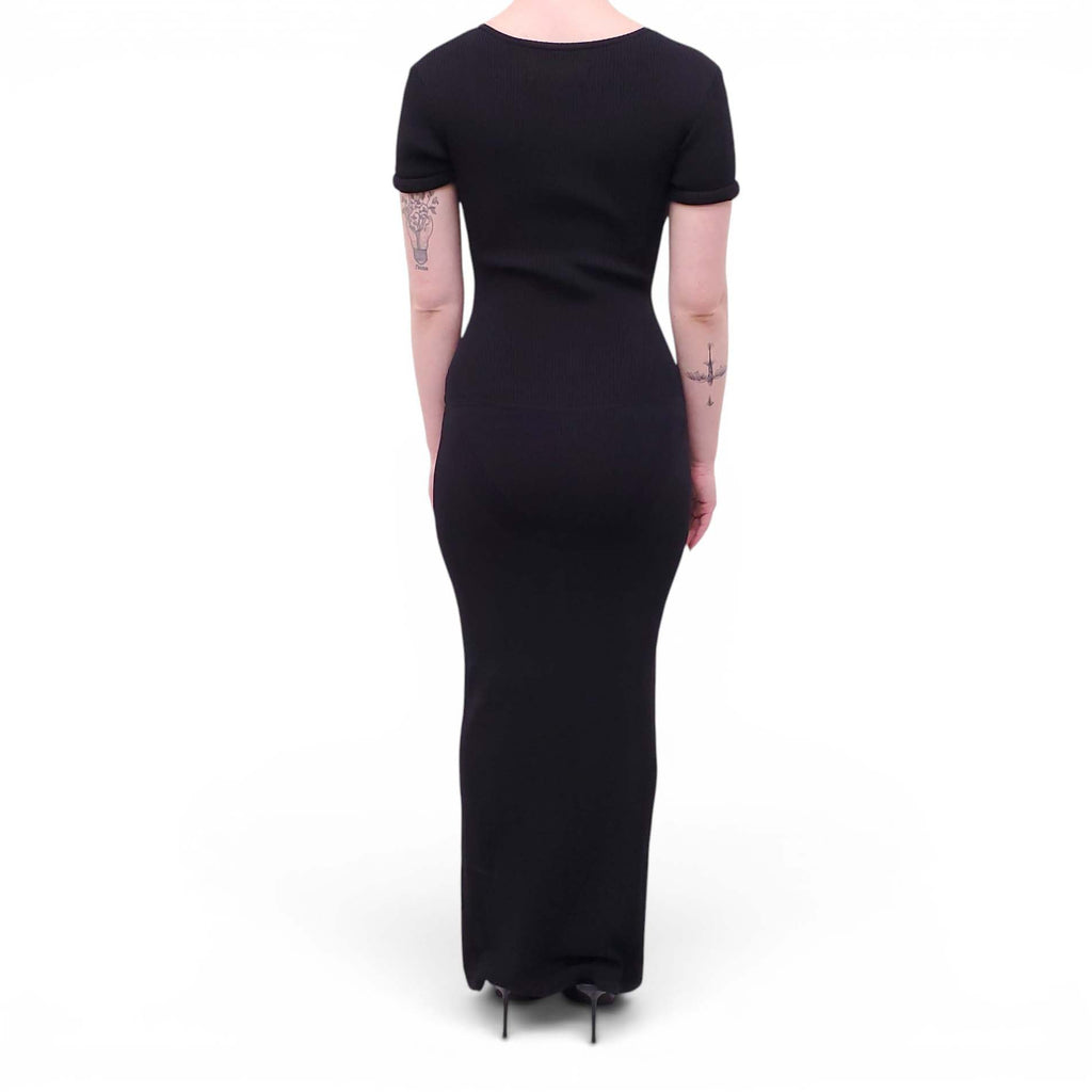 CHRISTOPHER ESBER BLACK CUTOUT GOWN - SIZE XS