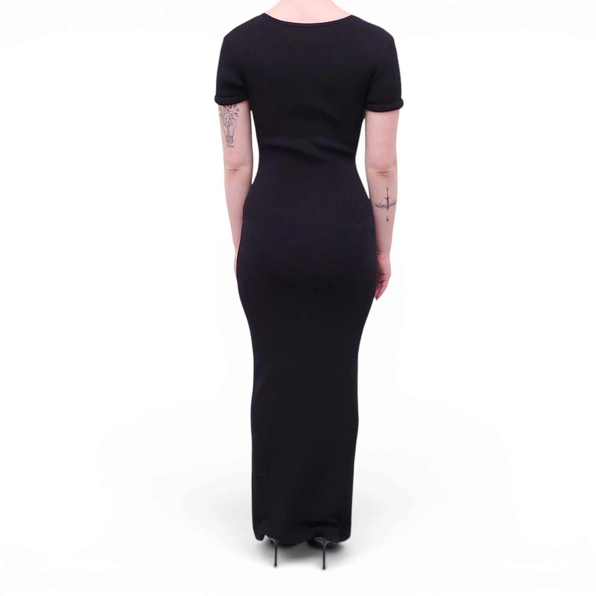 CHRISTOPHER ESBER BLACK CUTOUT GOWN - SIZE XS