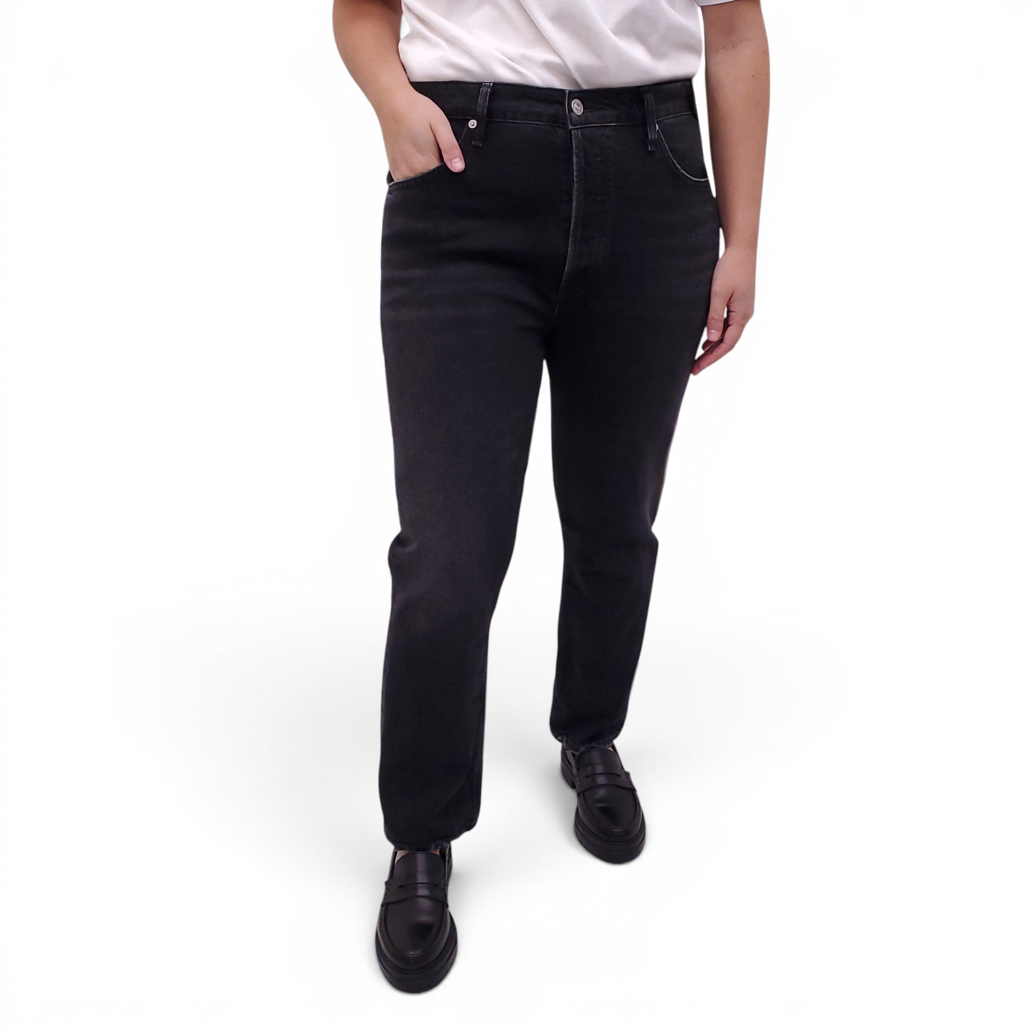 CITIZENS OF HUMANITY BLACK 'JOLENE' JEANS - SIZE 32