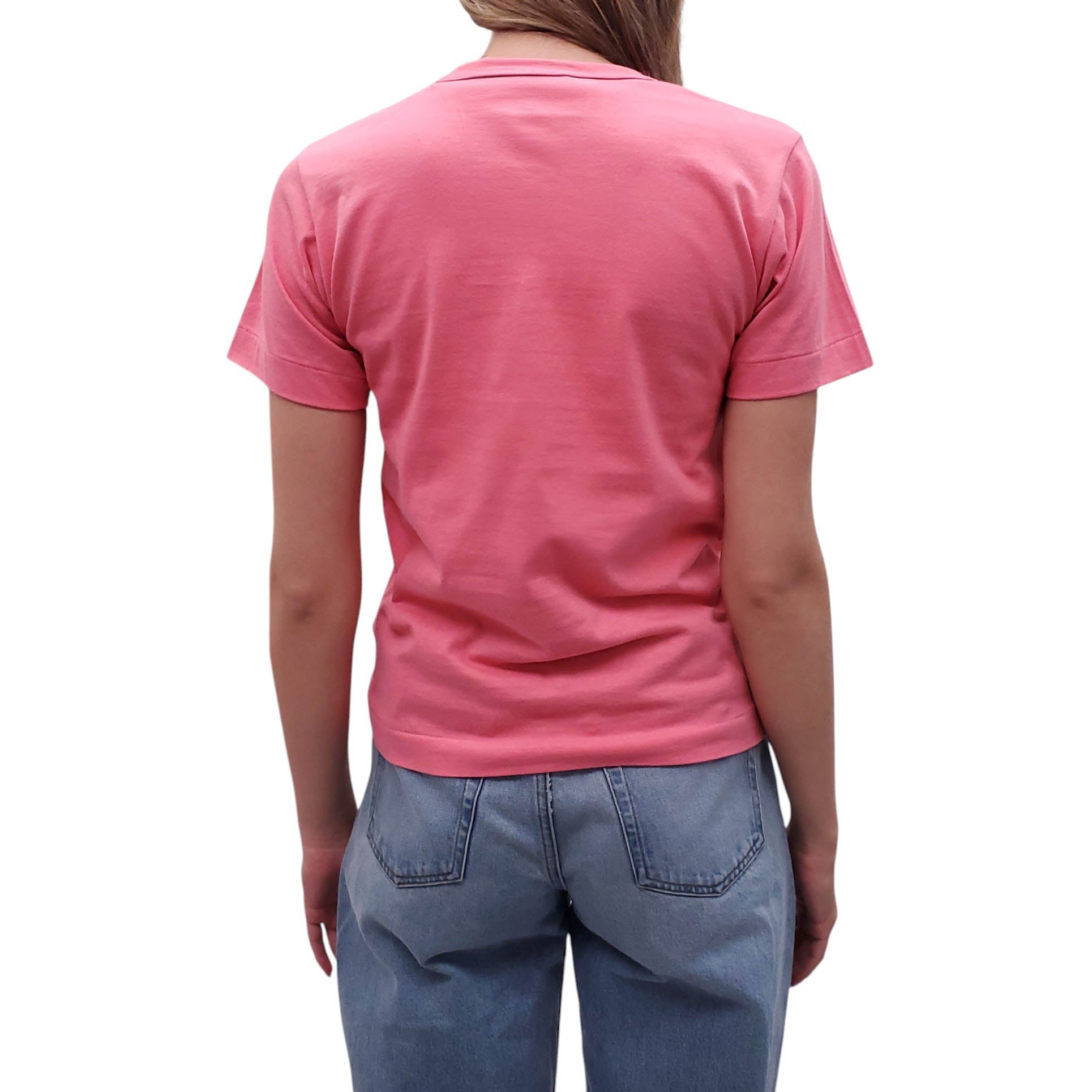 COMME DES GARÇONS PLAY PINK LOGO T-SHIRT - SIZE M