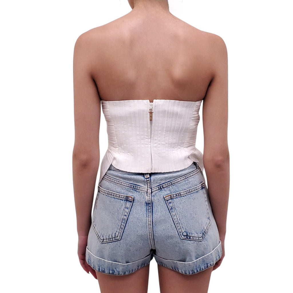 CULT GAIA IVORY PLEATED 'JACE' TOP - SIZE S