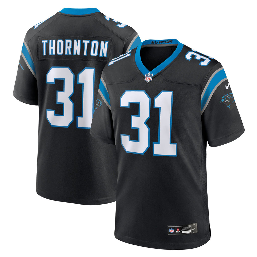 Carolina Panthers Corey Thornton Black Team Game Jersey