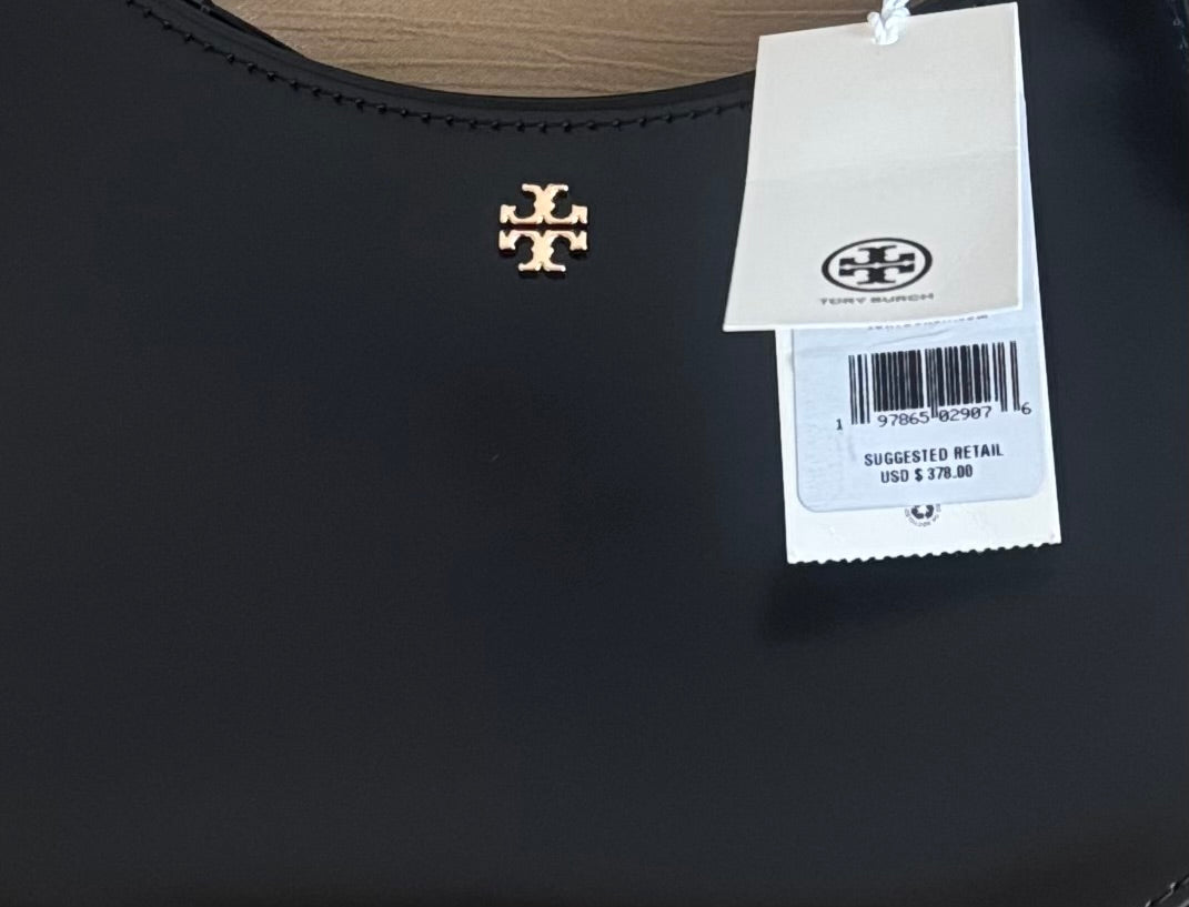 NWT Tory Burch Emerson Patent Leather Shoulder Bag In Gold/Black